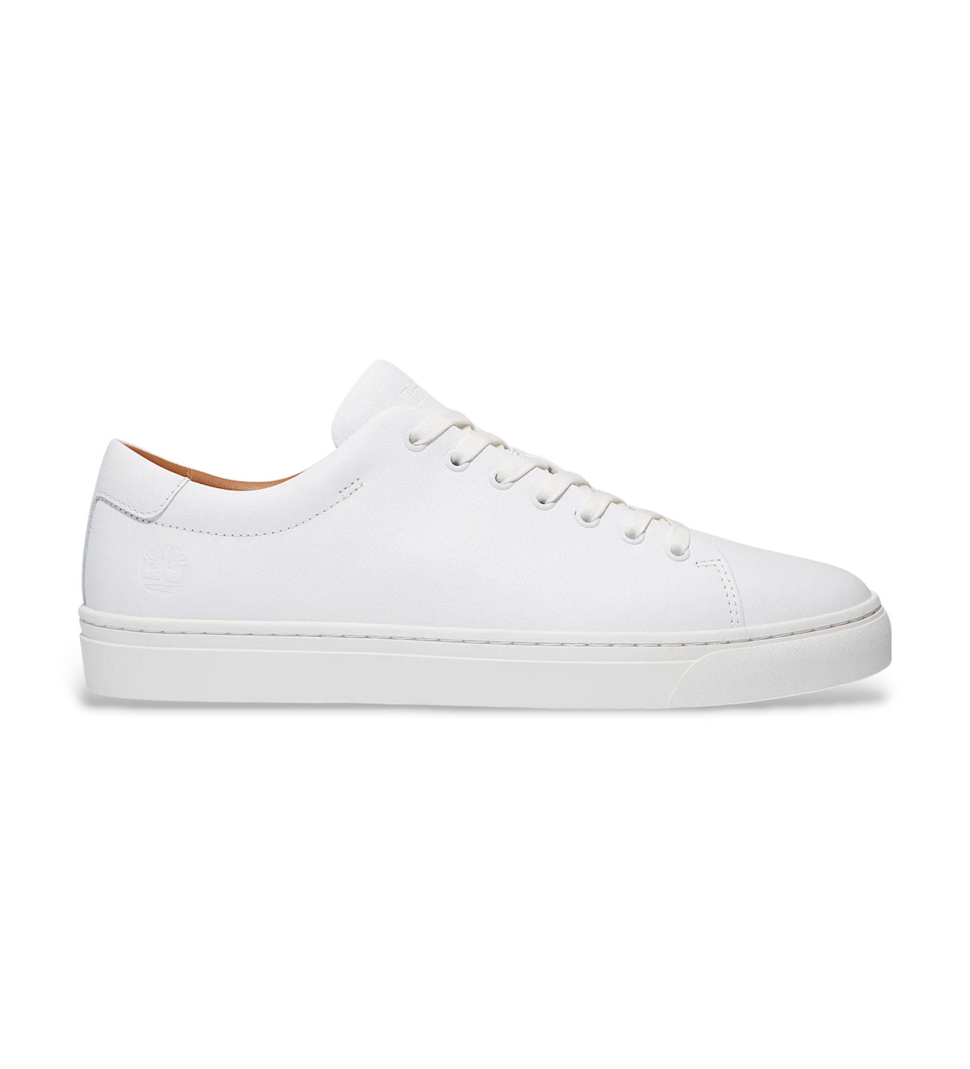Timberland für Herren. TB0A5MJSEM21 Dover Park Leder Turnschuhe weiß (43), Wohnung, Schnürsenkel, Lässig