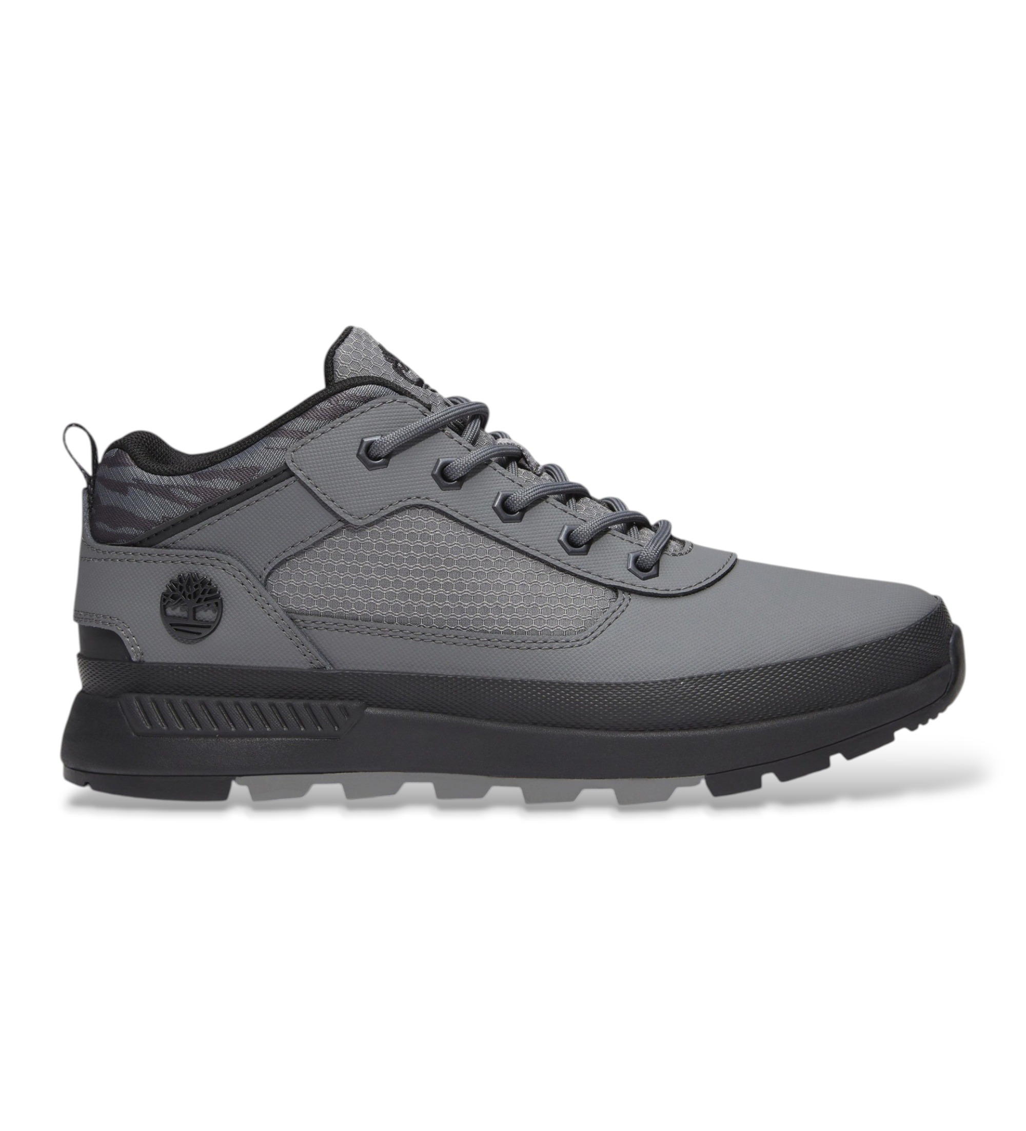 Timberland Unisex für Kinder. TB0A6AJNAHQ1 Graue Field Trekker-Sneaker aus Leder (36), Wohnung, Schnürsenkel, Lässig, Kinderbekleidung