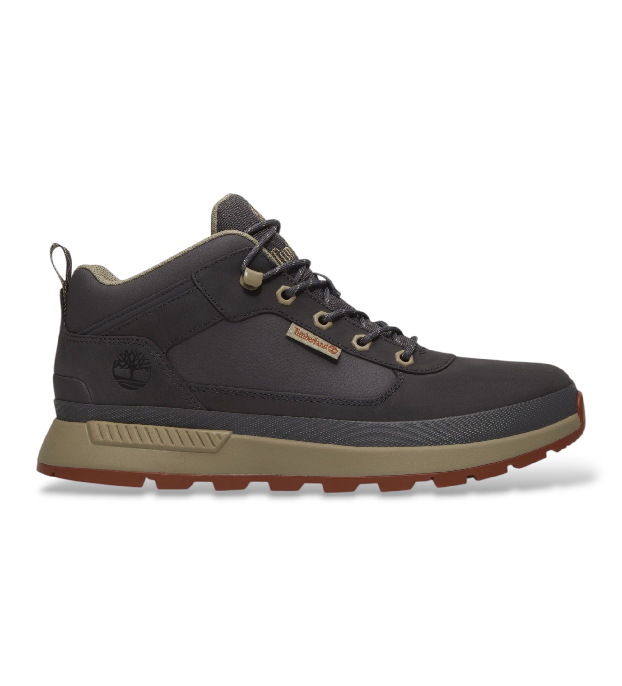 Timberland für Herren. TB0A6DKNA9O1 Graue Field Trekker-Sneaker aus Leder (43 W), Wohnung, Schnürsenkel, Draußen