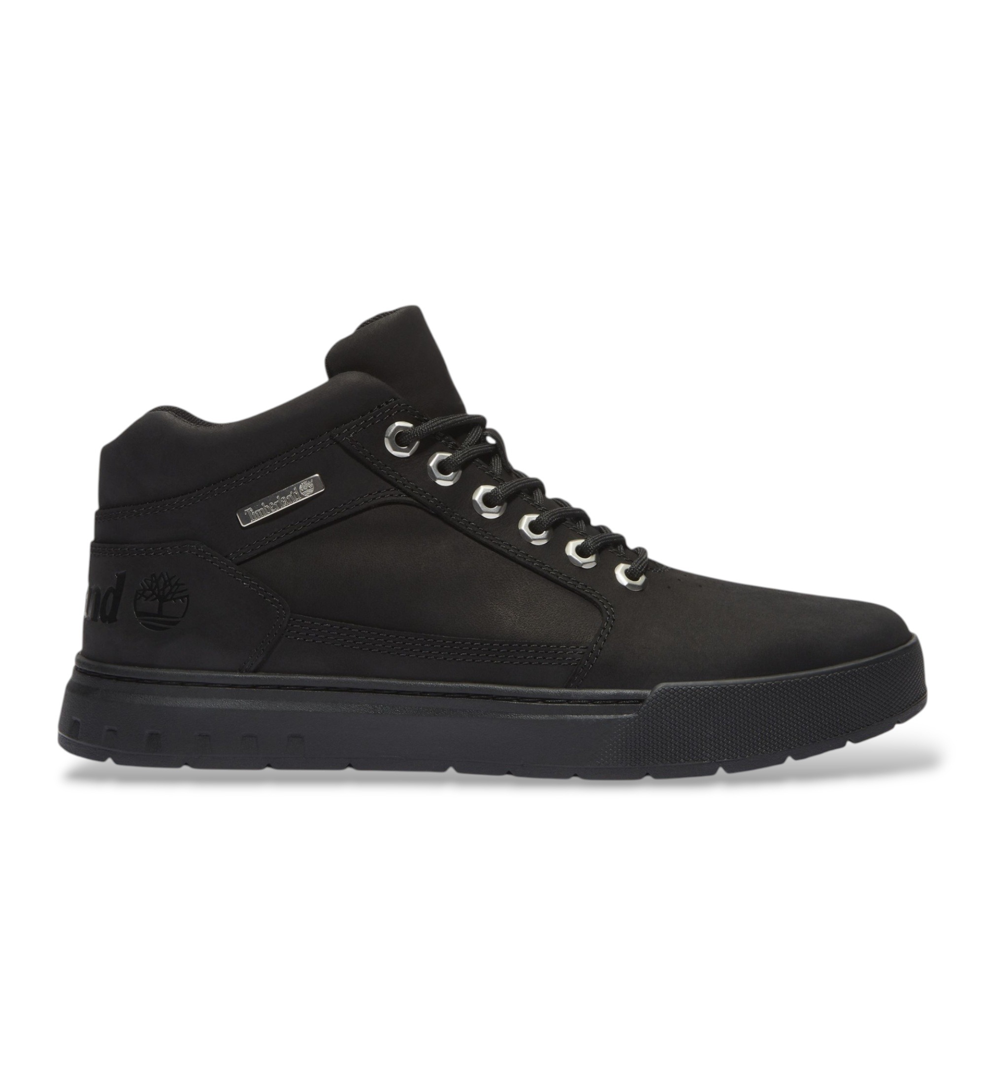 Timberland für Herren. TB0A6GD3W051 Leder-Sneaker ?Maple Grove? in Schwarz (44 W), Wohnung, Nobuck, Schnürsenkel, Lässig