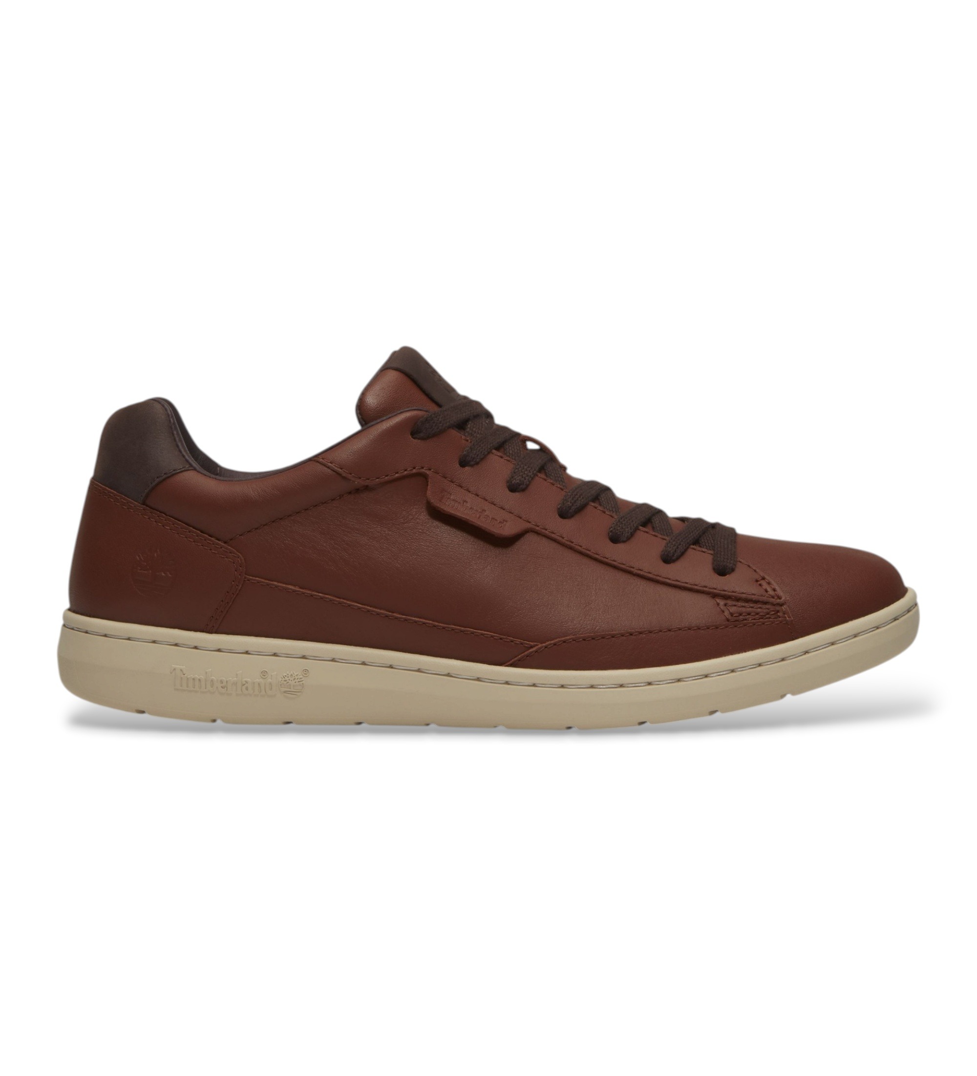 Timberland für Herren. TB0A5P7QEM61 Braune Portofino Pier-Sneaker aus Leder (42), Wohnung, Schnürsenkel, Lässig