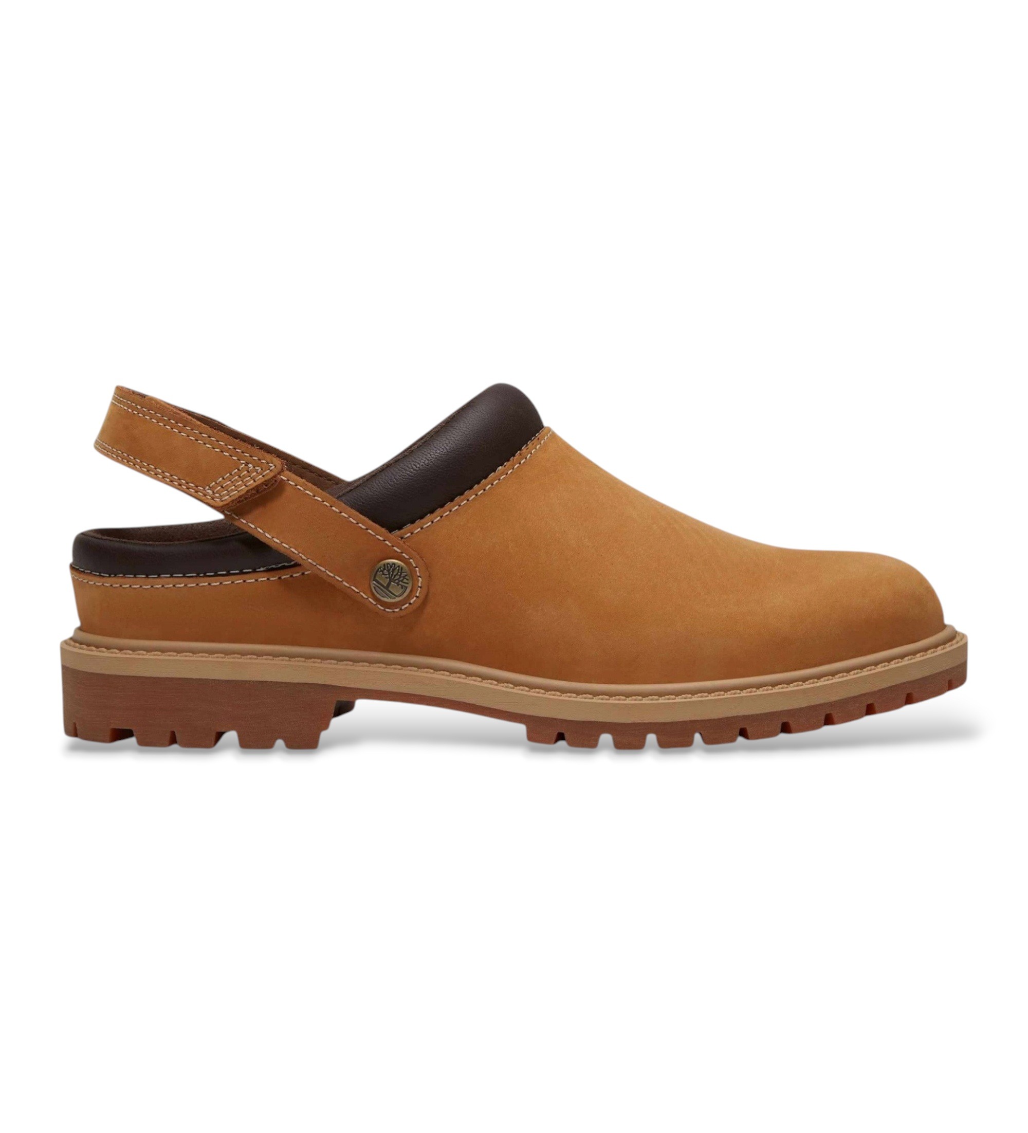 Timberland für Damen. TB0A2PSB7541 Clogs aus Premium-Leder braun (42 W), Wohnung, Klettverschluss, Lässig
