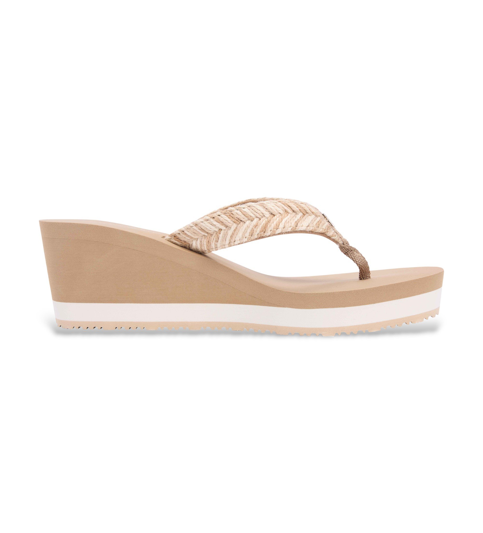 Tommy Hilfiger für Damen. FW0FW09197 Dalya beige Flip Flops (39), 3 bis 5 cm, Keine, Lässig, Strandbekleidung