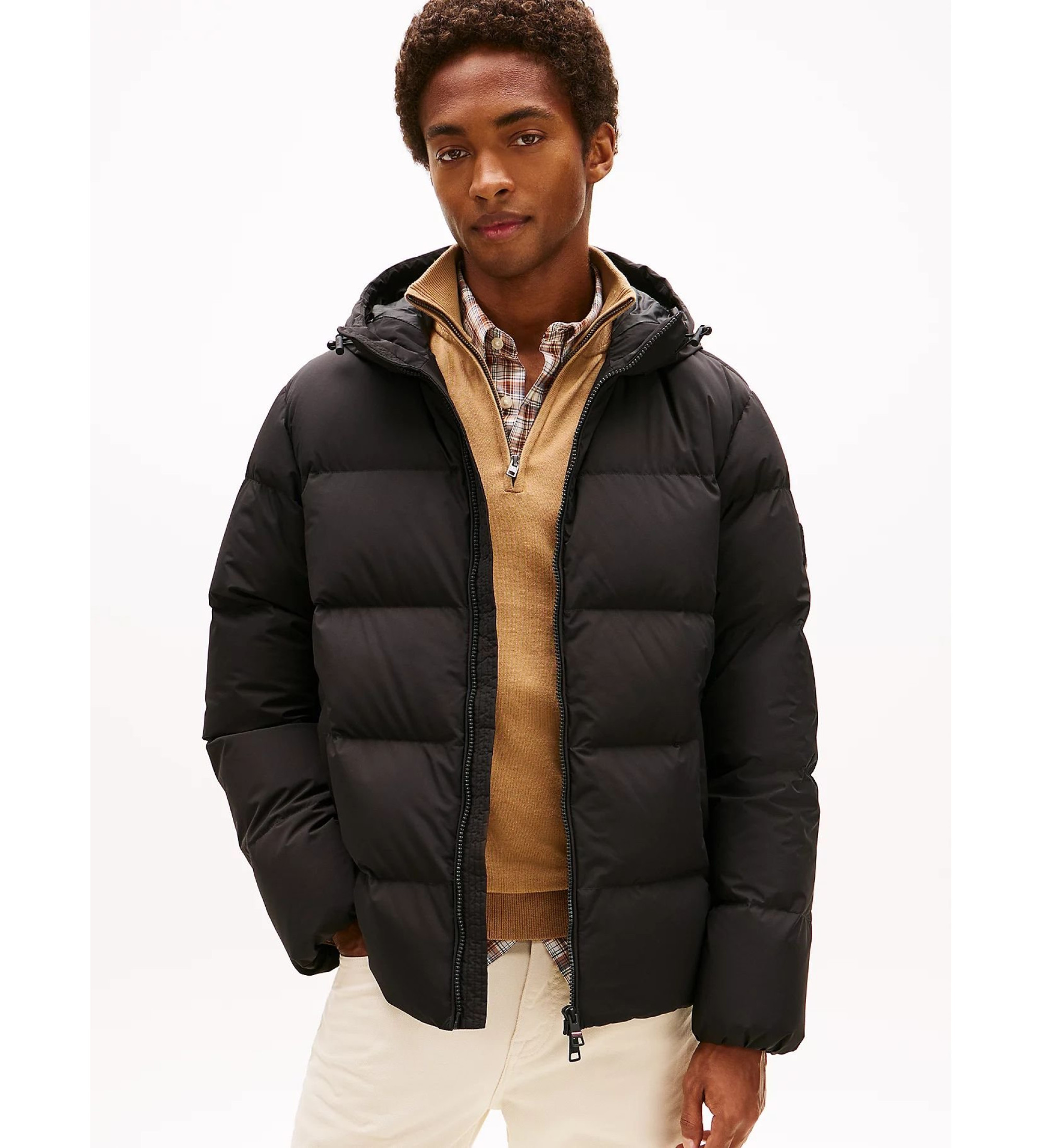 Tommy Hilfiger für Herren. MW0MW40616 Gesteppte Kapuzenjacke schwarz (XL), Lässig, Recyceltes Polyester, Nachhaltig
