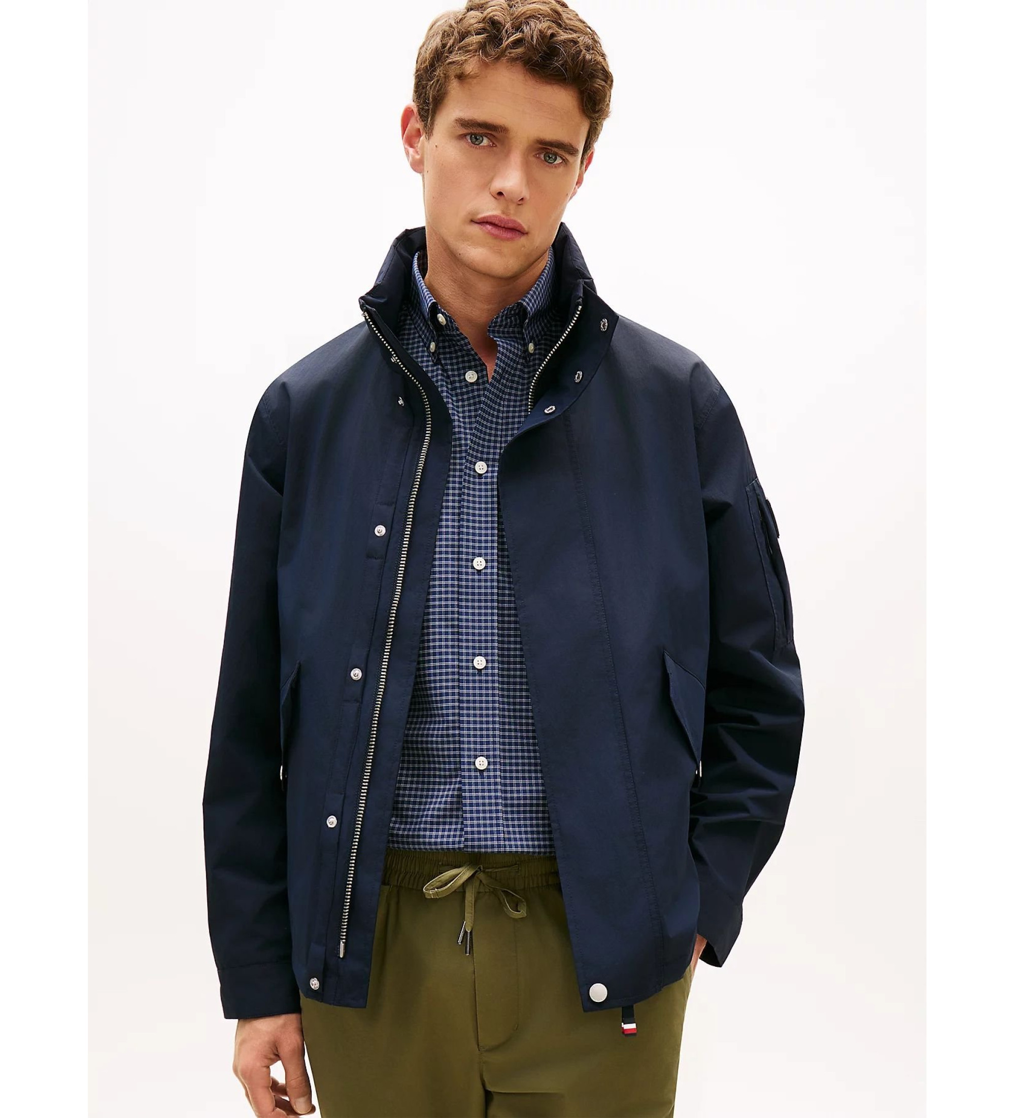 Tommy Hilfiger für Herren. MW0MW42508 Regatta-Jacke mit marineblauem Knittereffekt (XL), Lässig, Nylon
