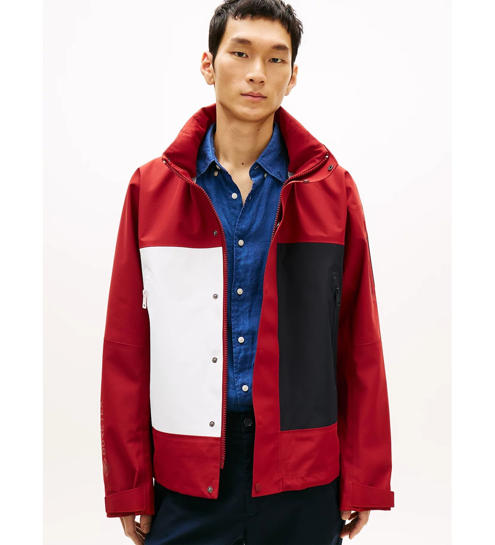 Tommy Hilfiger für Herren. MW0MW42511 Wasserdichte Regatta-Jacke rot (XL), Lässig, Polyester