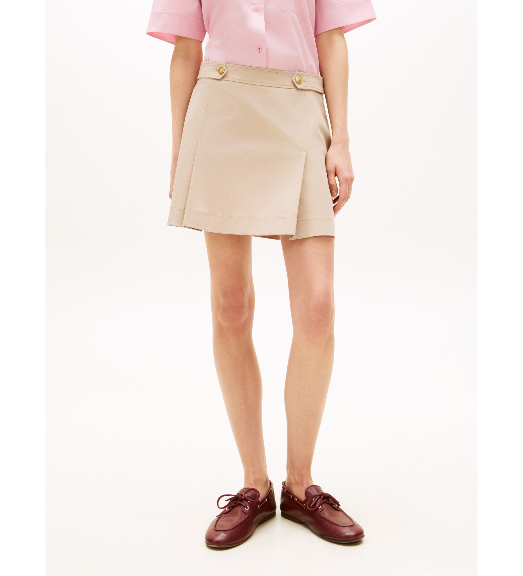 Tommy Hilfiger für Damen. WW0WW49649 Beigefarbener Tencel-Rock (40), Lässig, Bio-Baumwolle, Nachhaltig