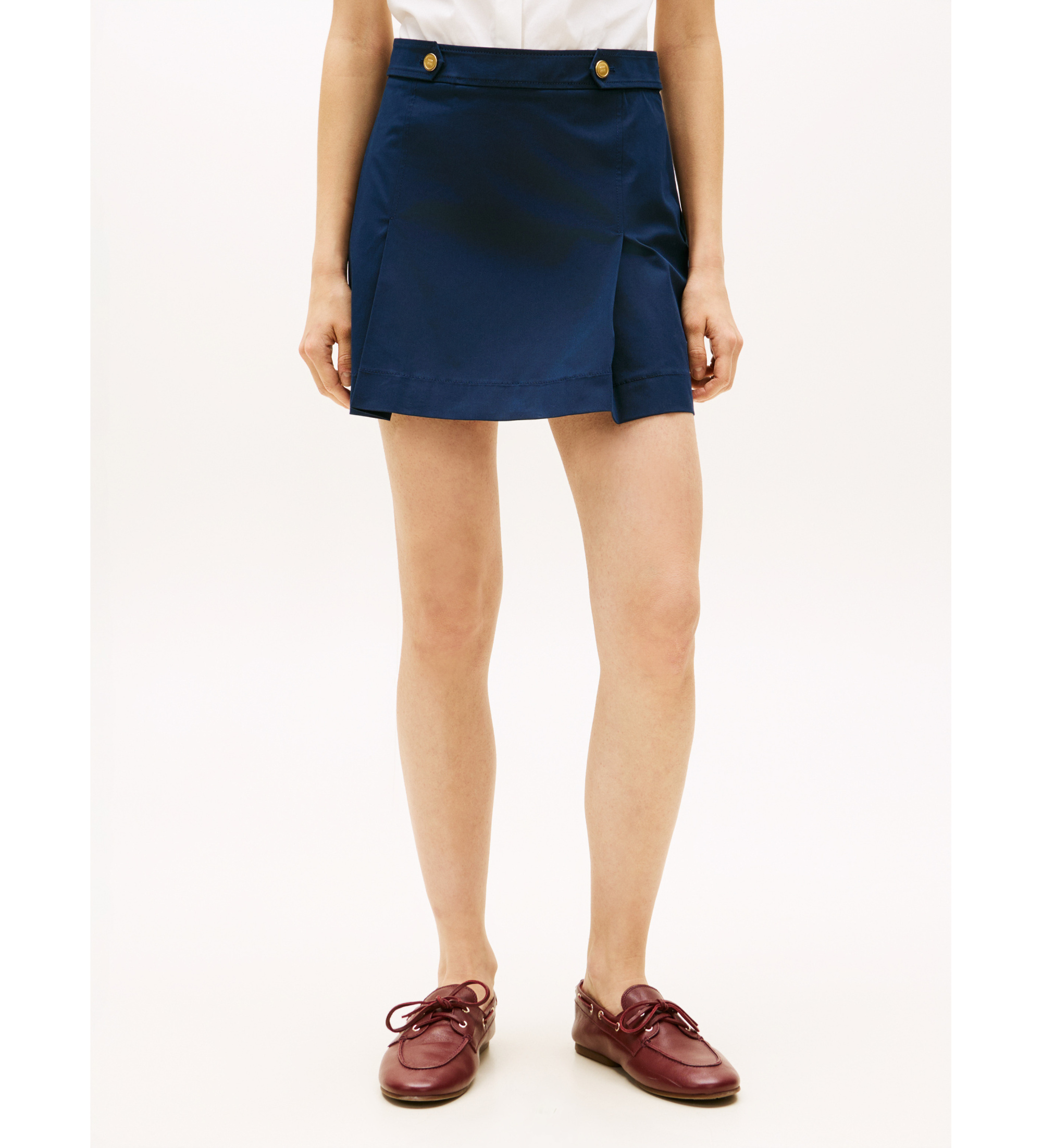 Tommy Hilfiger für Damen. WW0WW49649 Tencel-Rock blau (36), Lässig, Bio-Baumwolle, Nachhaltig