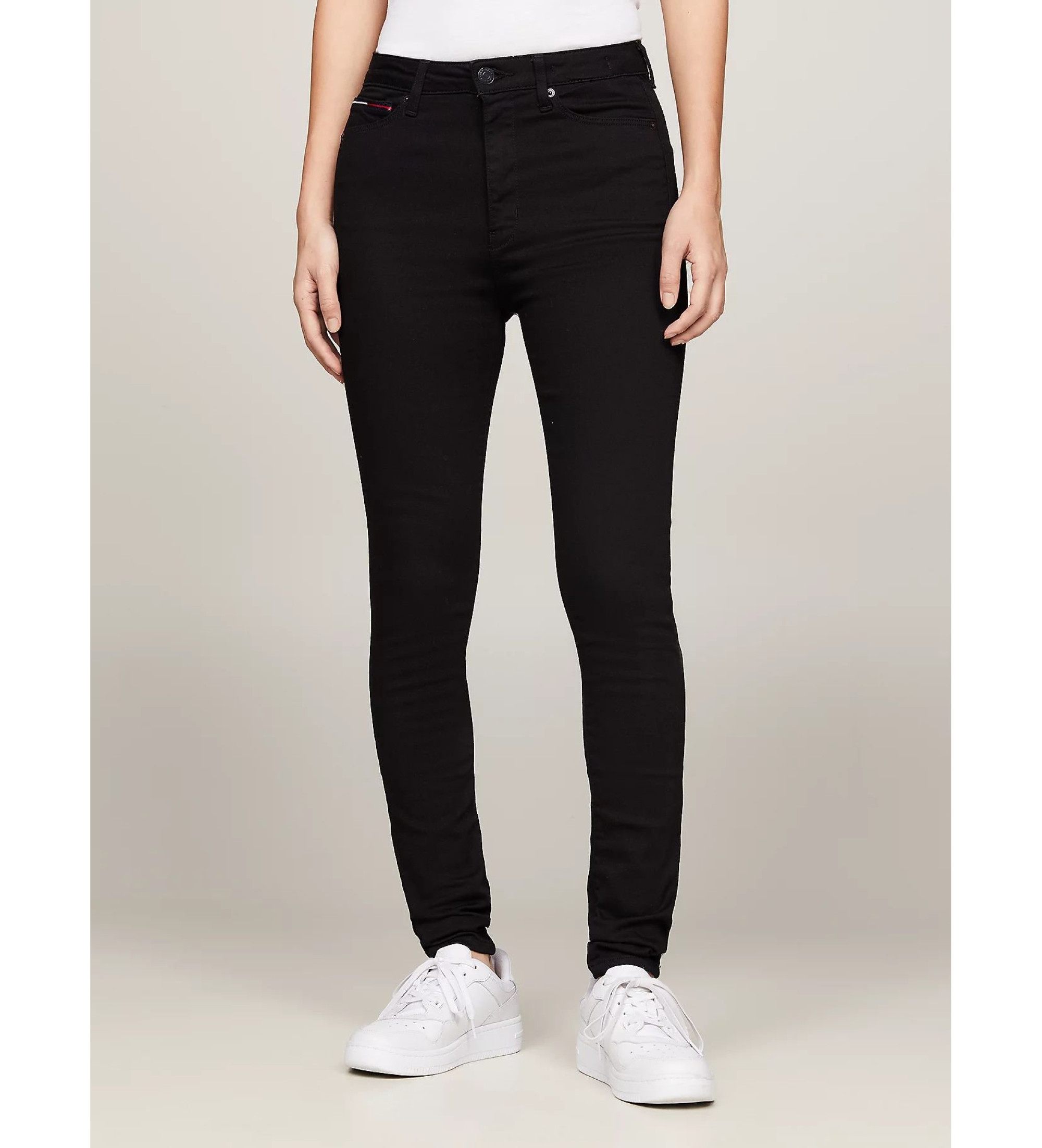 Tommy Jeans für Damen. DW0DW09218 Jeans Sylvia Supercrimped schwarz (25/34), Lässig, Bio-Baumwolle, Nachhaltig