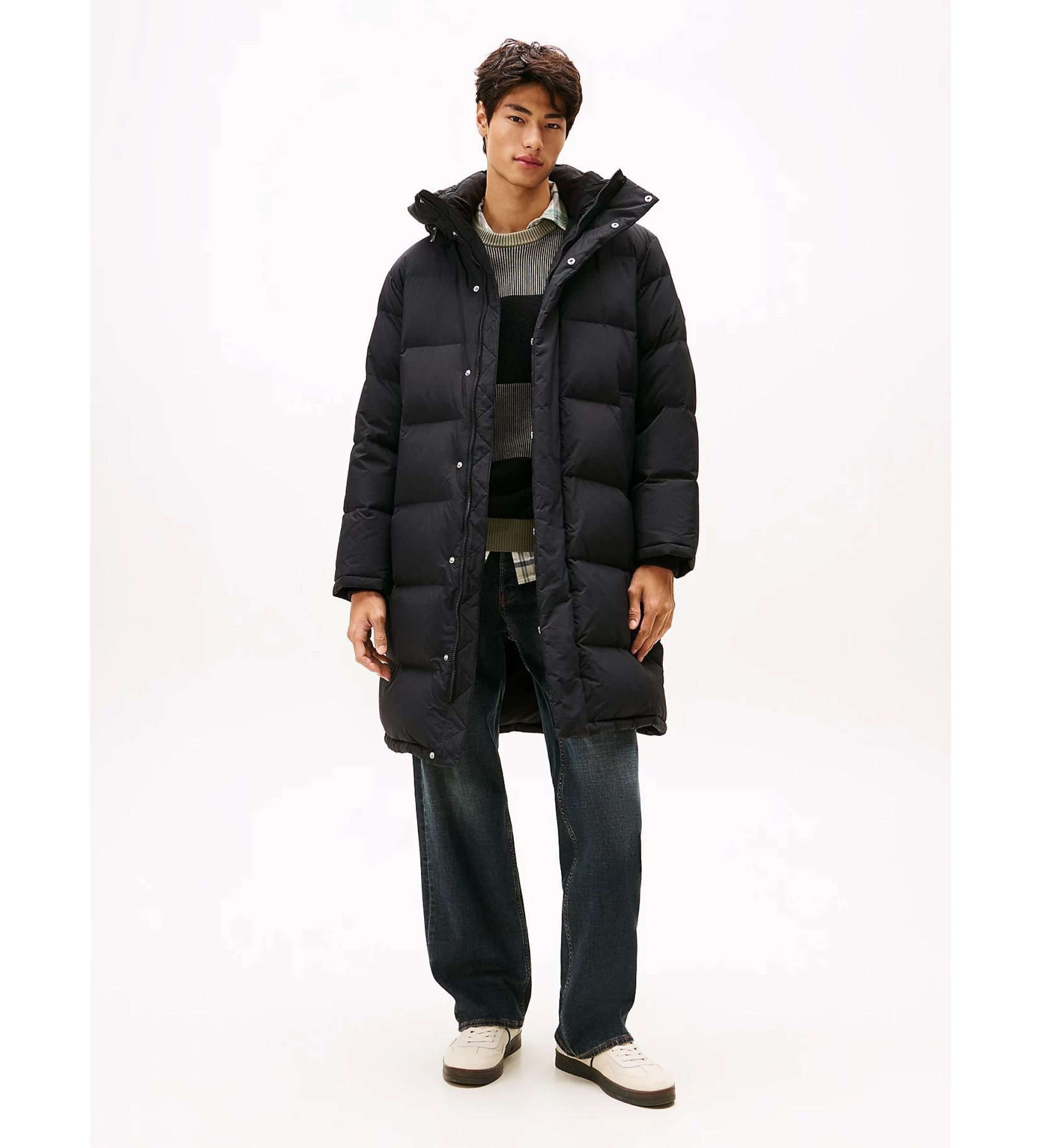 Tommy Jeans für Herren. DM0DM22250 Gesteppter Parka schwarz (M), Lässig, Polyester