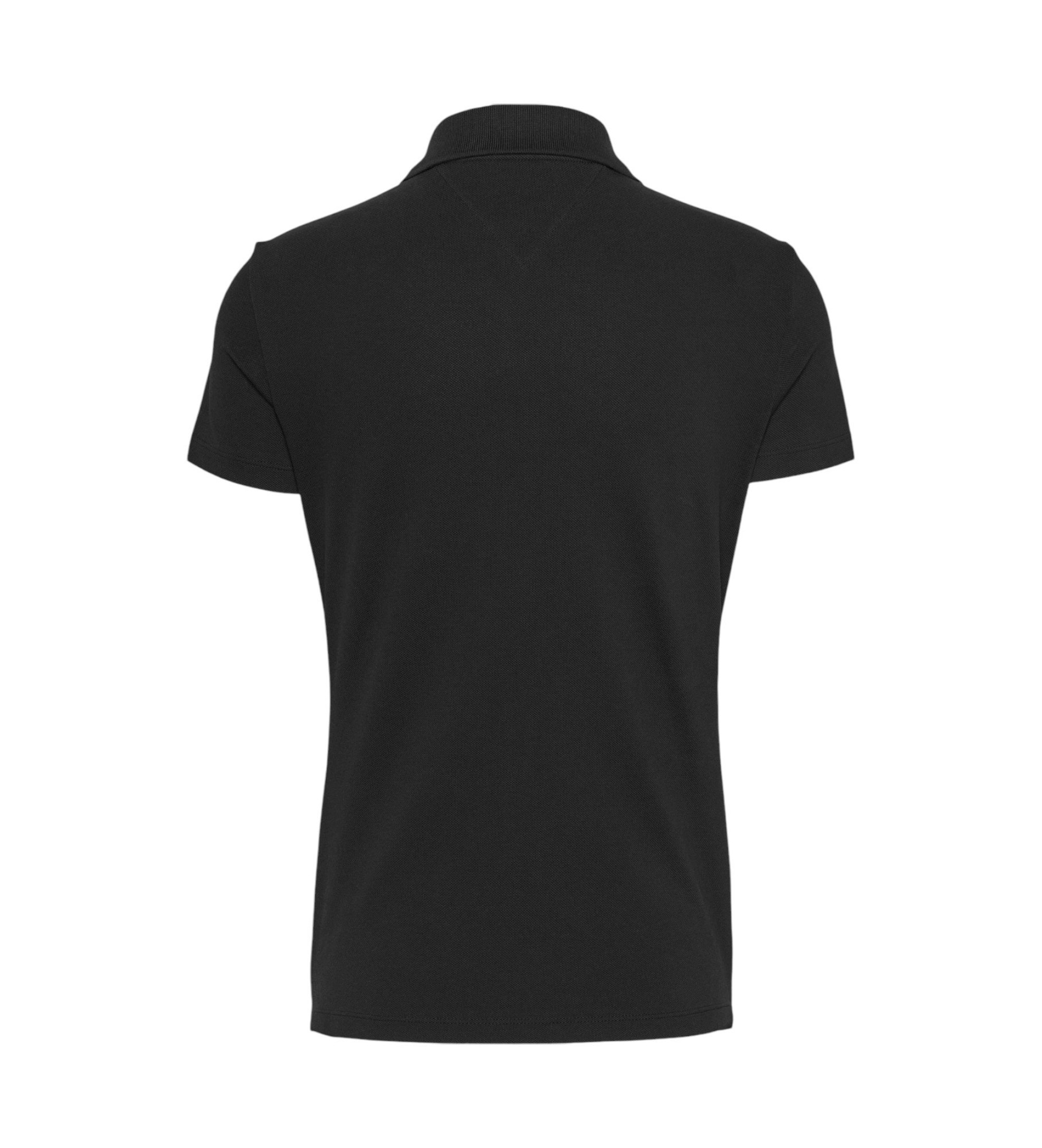 Tommy Jeans für Damen. DW0DW20160 Essential Slim Poloshirt schwarz (M), Lässig, Kurzarm, Bio-Baumwolle, Nachhaltig