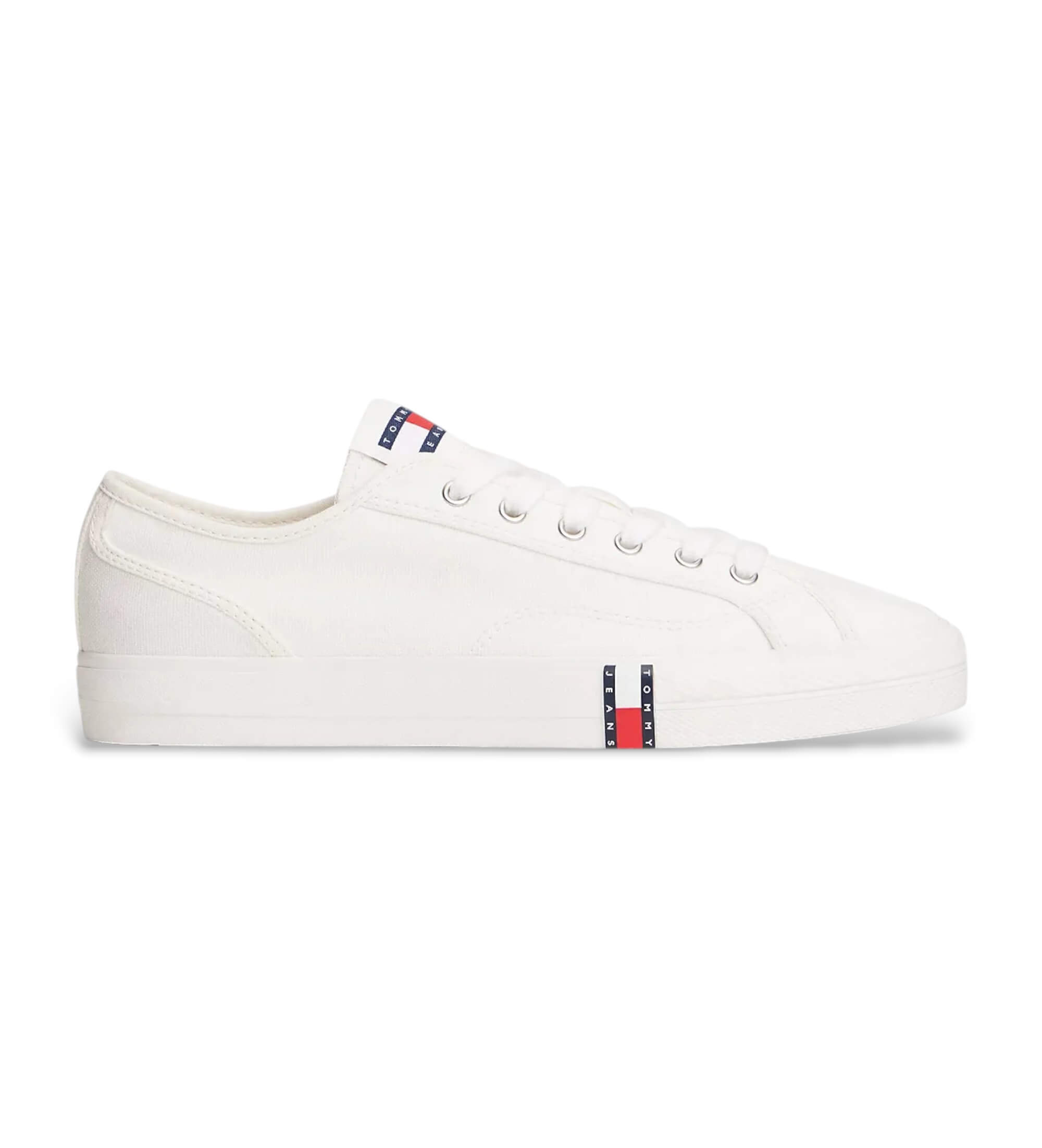 Tommy Jeans für Damen. EN0EN02956 Archiv-Canvas-Turnschuhe mit weißem Logo (41), Wohnung, Schnürsenkel, Lässig