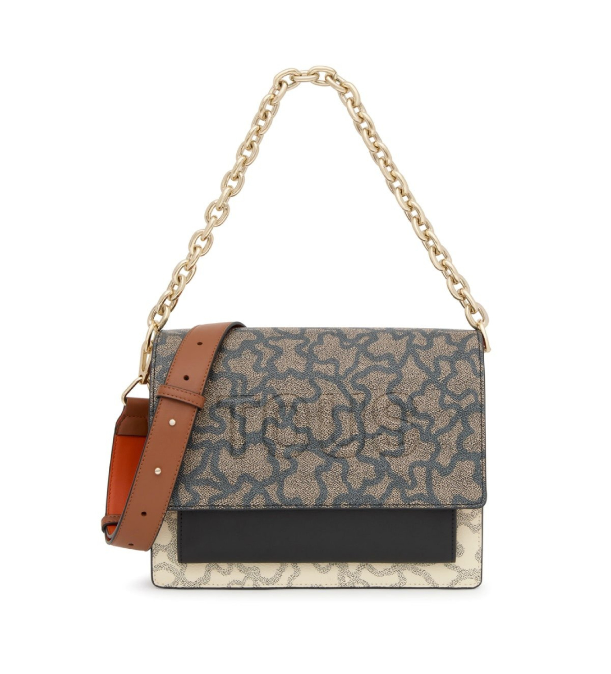 TOUS für Damen. 2001799554 M.audree Chain K Icon Beige-Ne grau Umhängetasche (OSFA), Lässig, Polyurethan