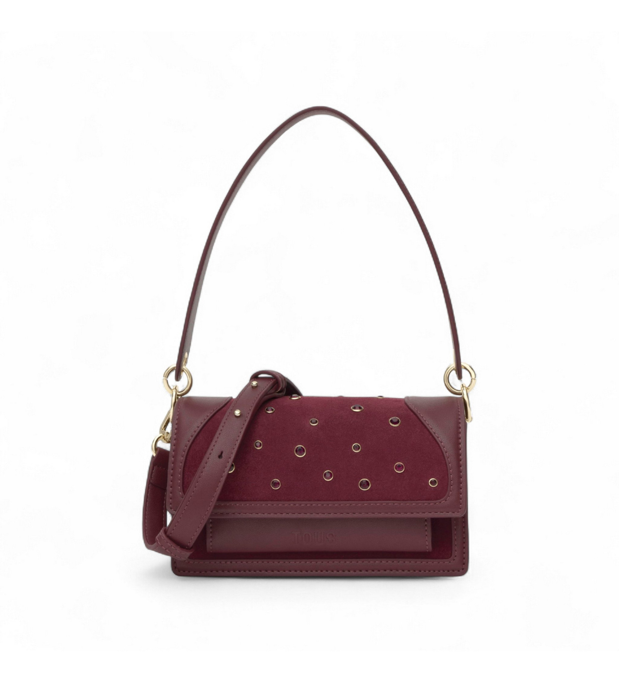 TOUS für Damen. 2002358521 Audree Strass burgunderfarbene kleine Umhängetasche (OSFA), Lässig, Polyurethan, Bordeaux