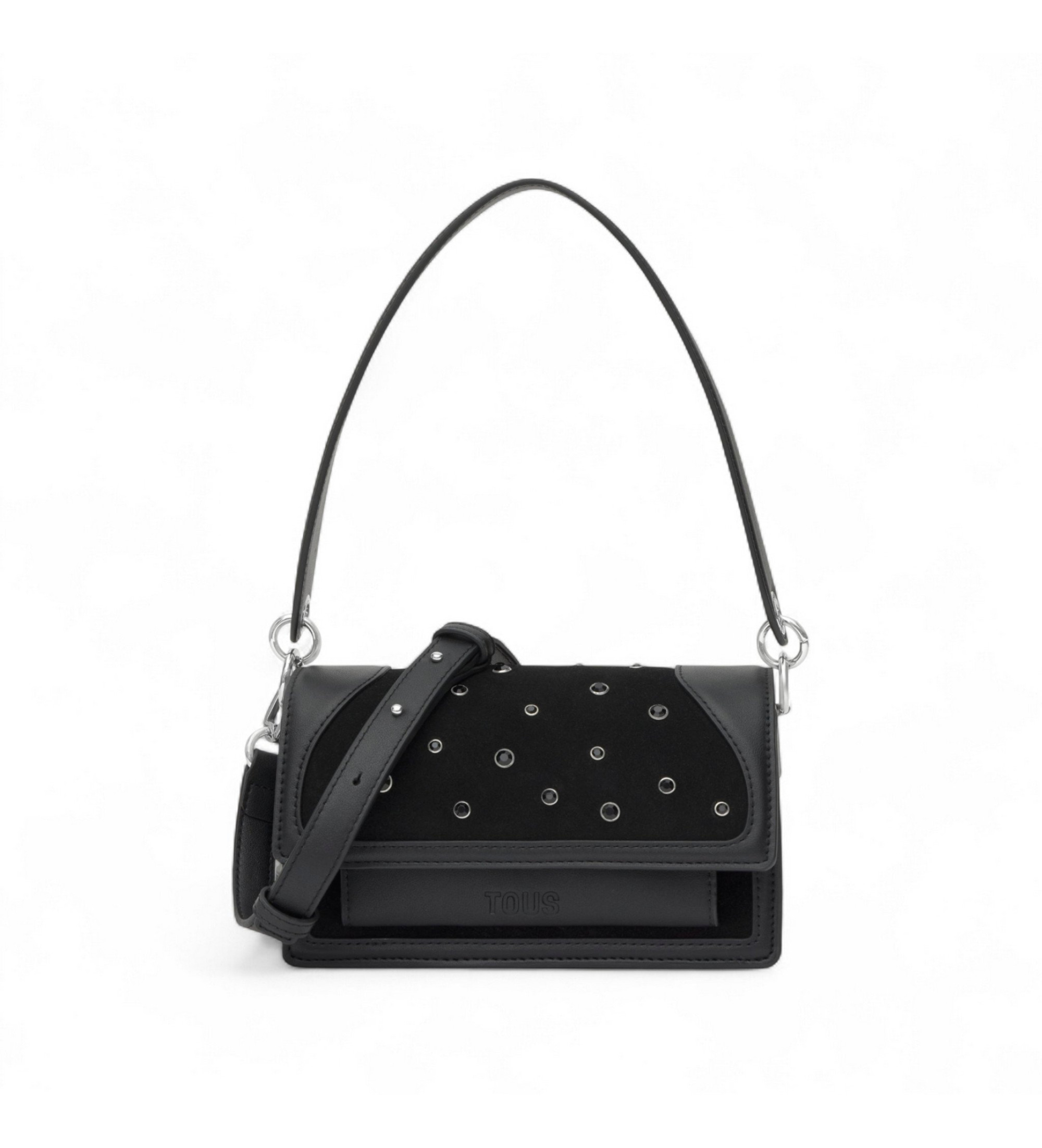 TOUS für Damen. 2002358551 Audree Strass kleine Umhängetasche schwarz (OSFA), Lässig, Polyurethan