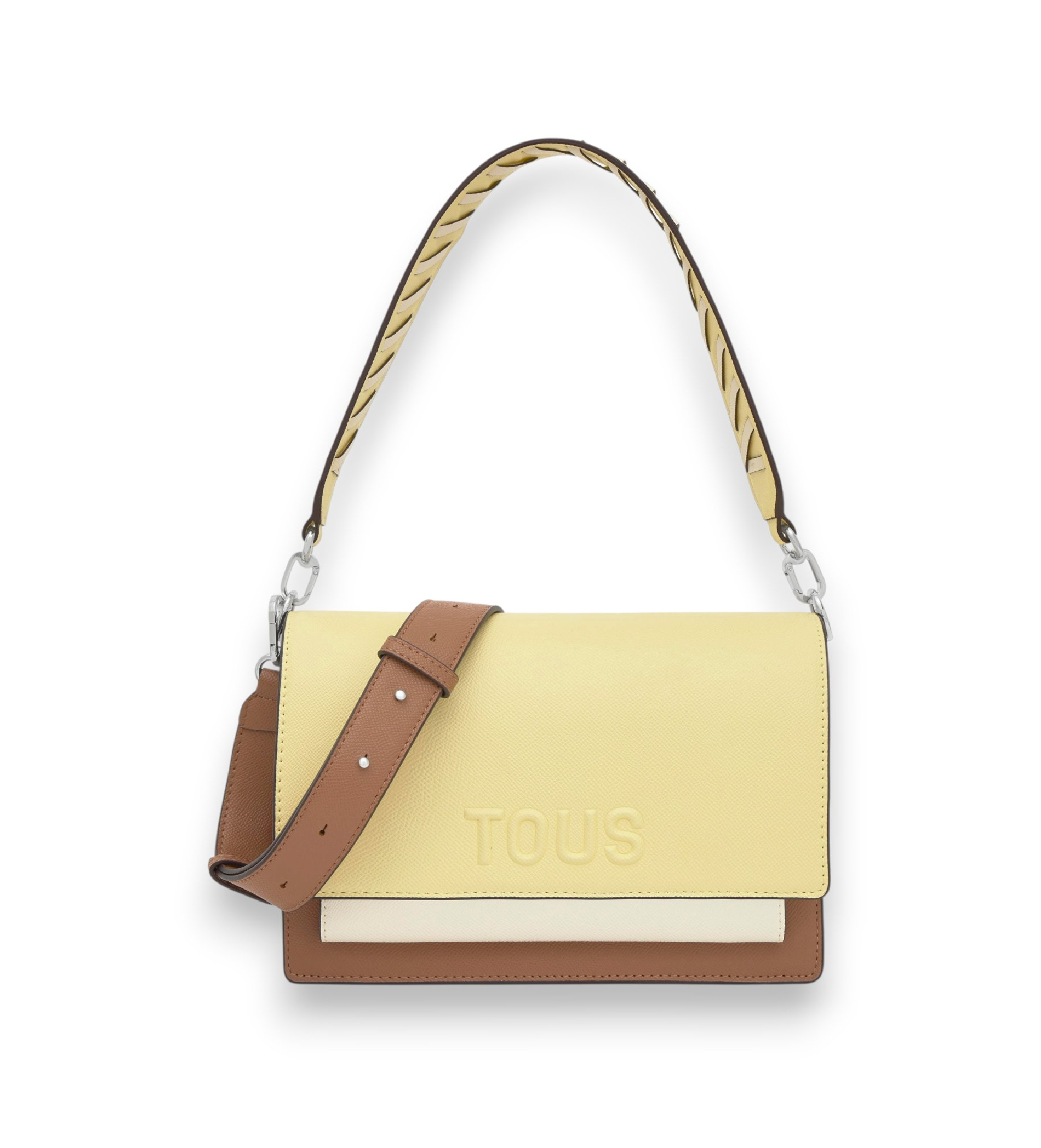 TOUS für Damen. 2002358205 Umhängetasche M Audree Saffiano gelb (OSFA), Lässig, Stoff