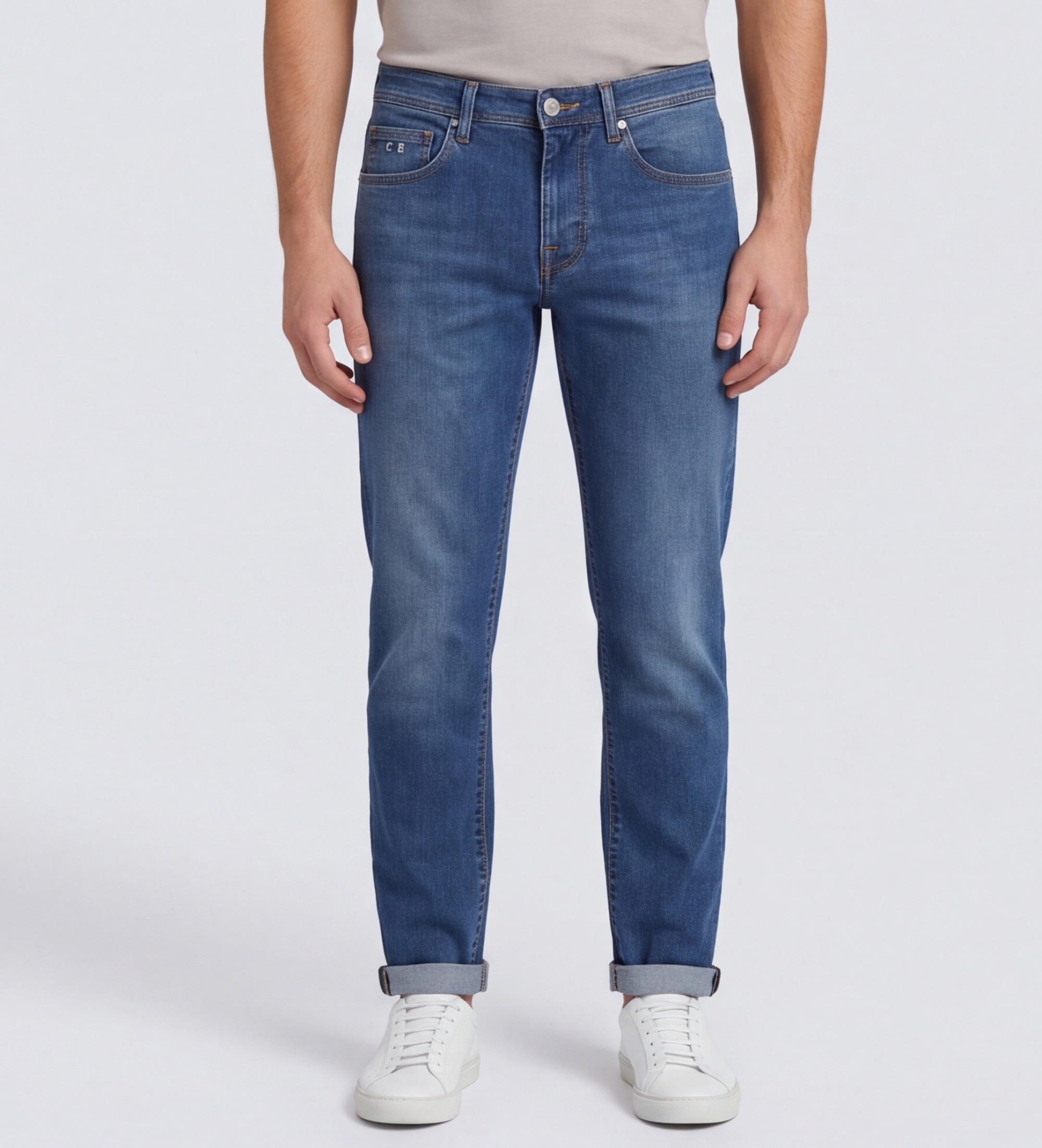 Tramarossavoor mannen. MICHELANGELO Michelangelo broek blauw (34), Casual, Katoen