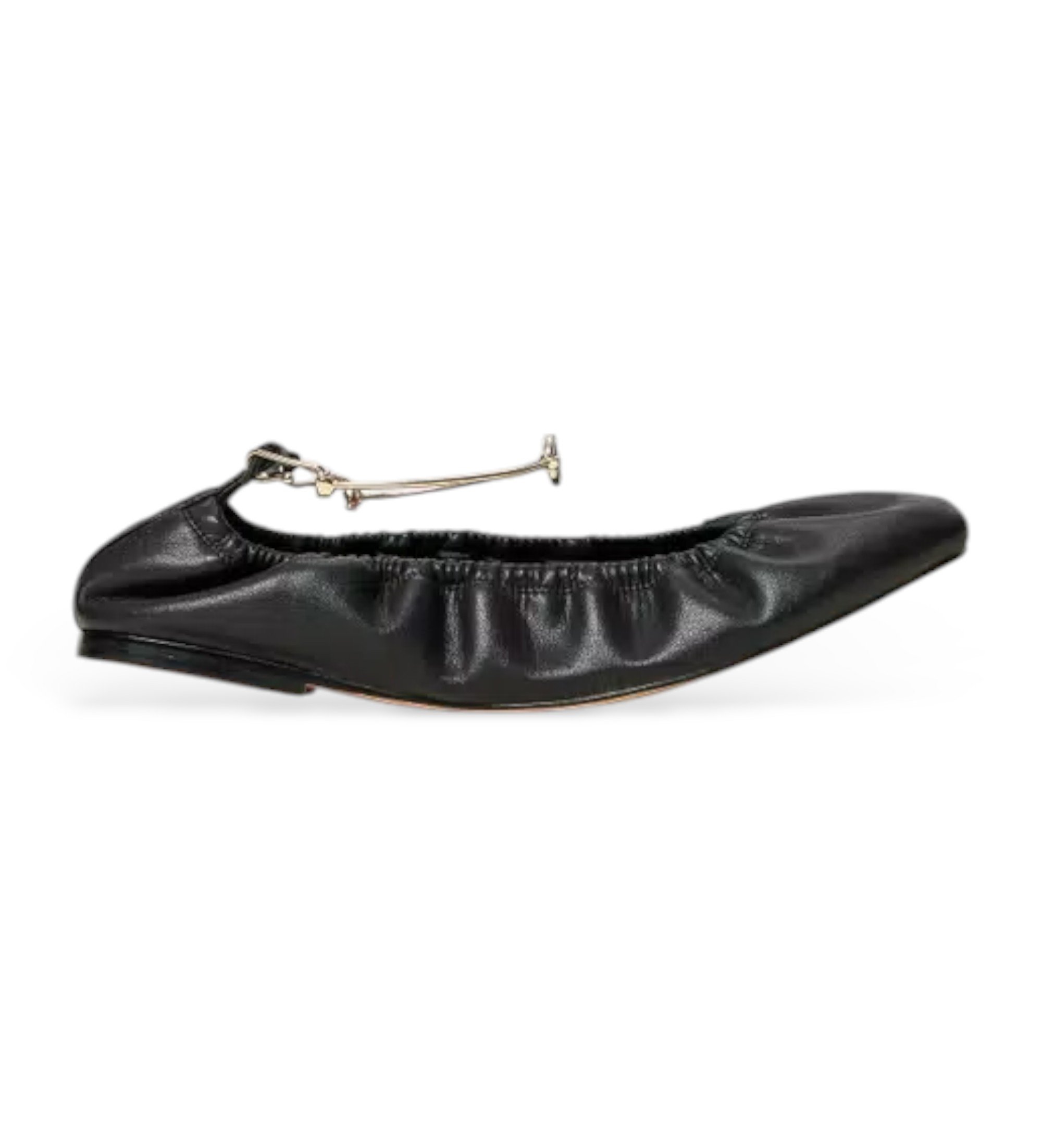 Twinset für Damen. 251TCP150 Lederballerinas mit schwarzem Riemen (36), Wohnung, Keine, Lässig
