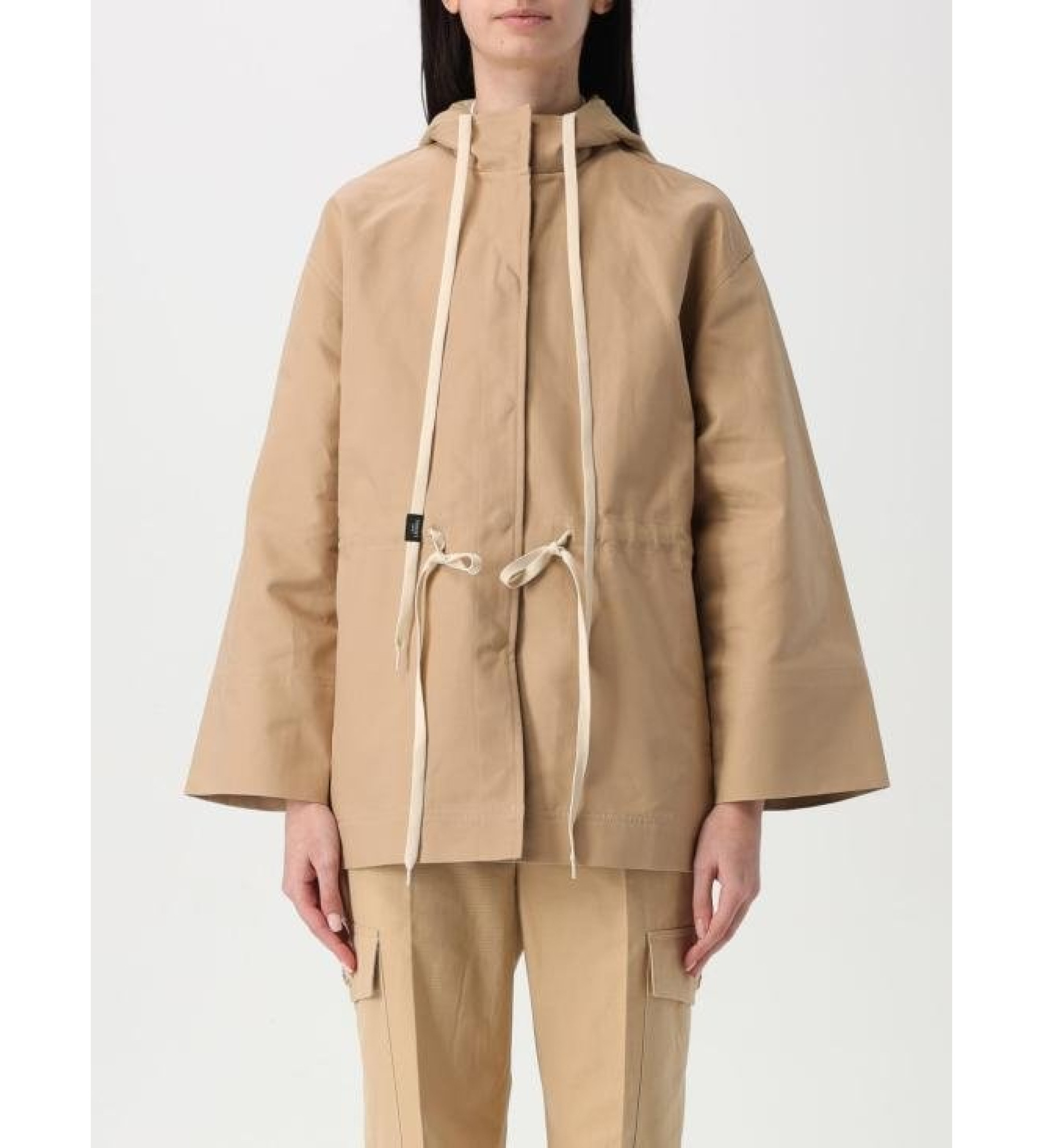 Twinset für Damen. 251TE2180 Braune Cabanjacke (42), Beige, Lässig, Baumwolle