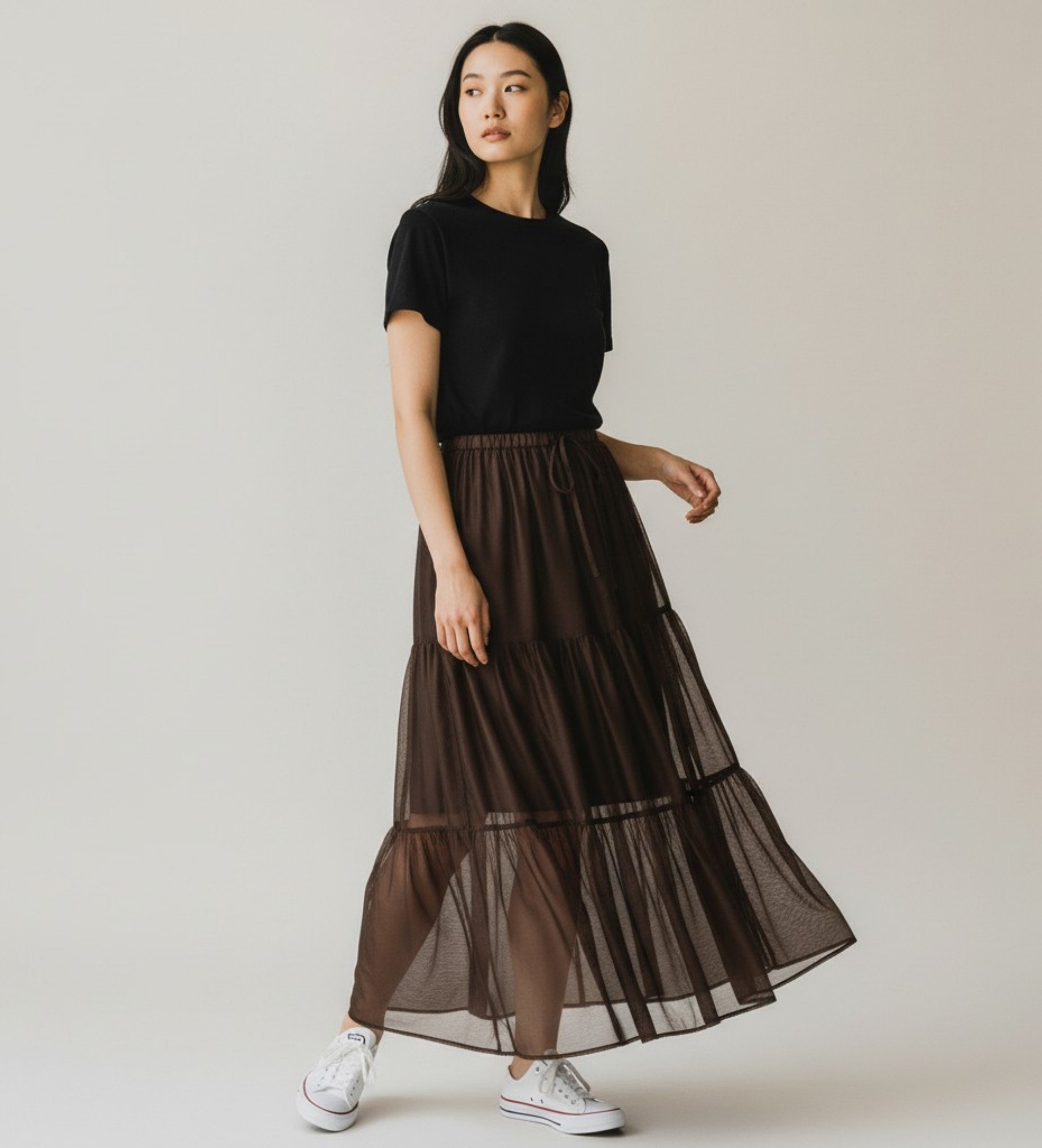 Twinset für Damen. 261TF2043 Brauner Coulisse-Rock (44), Lässig, Lyocell