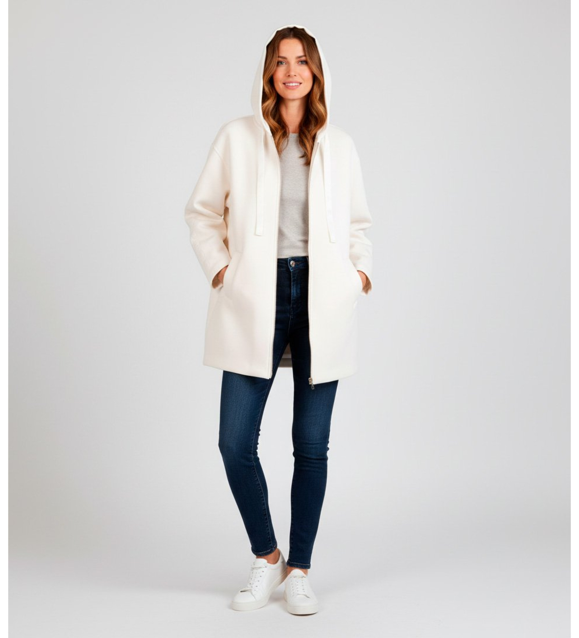 Twinset für Damen. 252TP2192 Mantel mit Kordelzug beige (44), Lässig, Nylon
