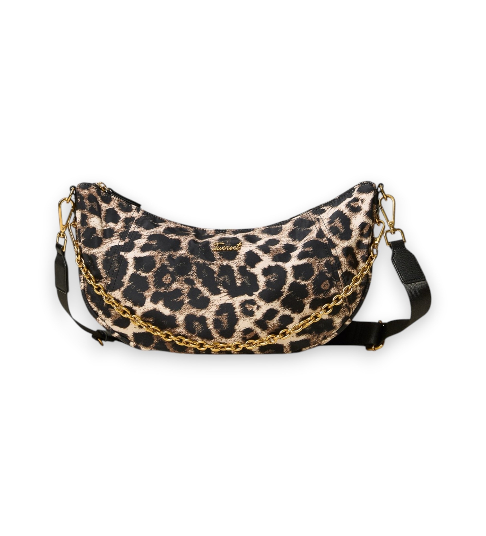 Twinset für Damen. 262TD8072 Hobo-Tasche mit braunem Animal-Print (OSFA), Lässig, Tierdruck, Polyester