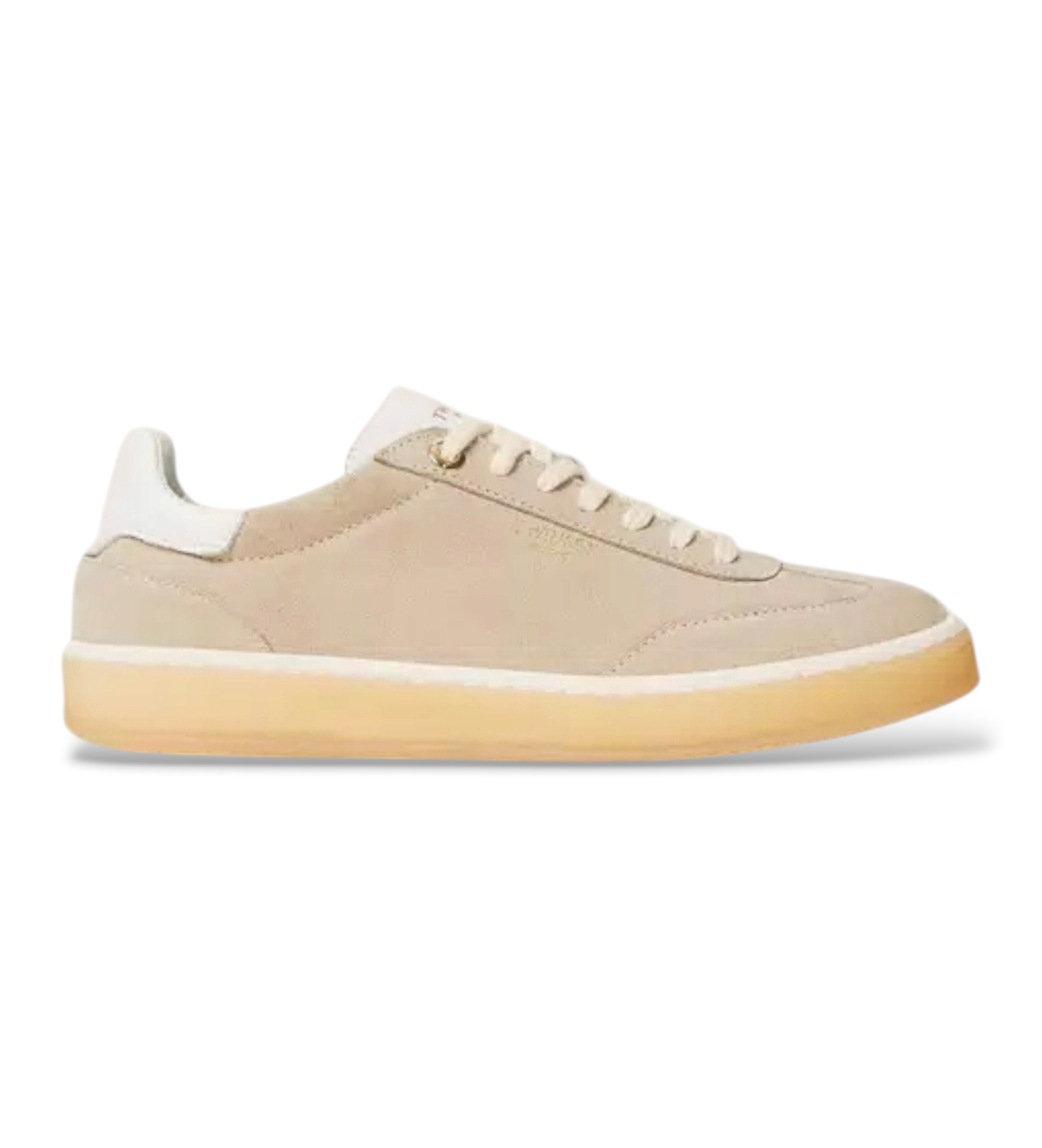 Twinset für Damen. 252TCP026 Beigefarbene Turnschuhe aus Wildleder (39), Wohnung, Schnürsenkel, Lässig