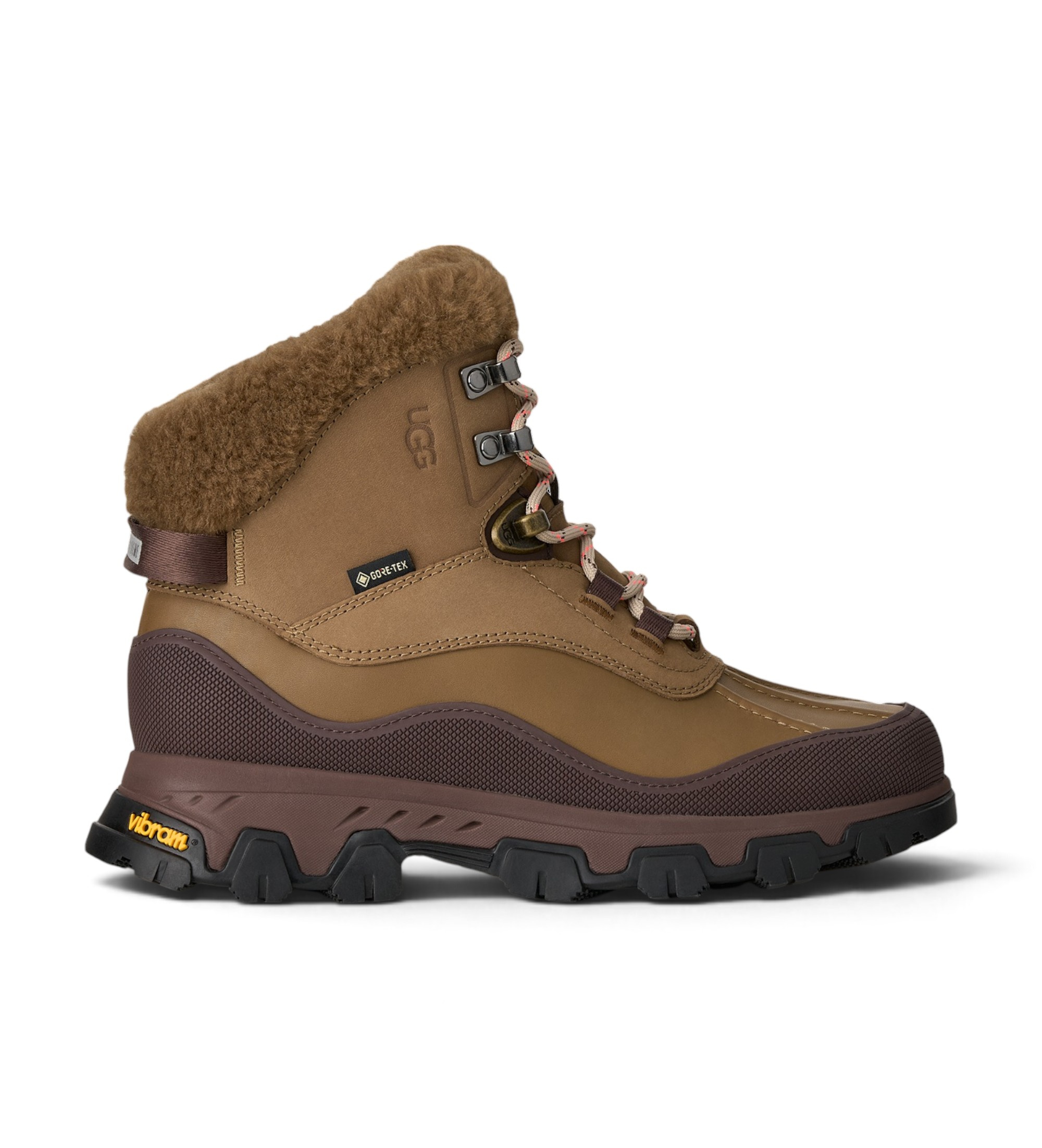 UGG für Damen. 1169032 Adirondack Meridian Hiker Stiefel aus Leder, braun (36), 1 bis 3 cm, Schnürsenkel, Lässig, Draußen