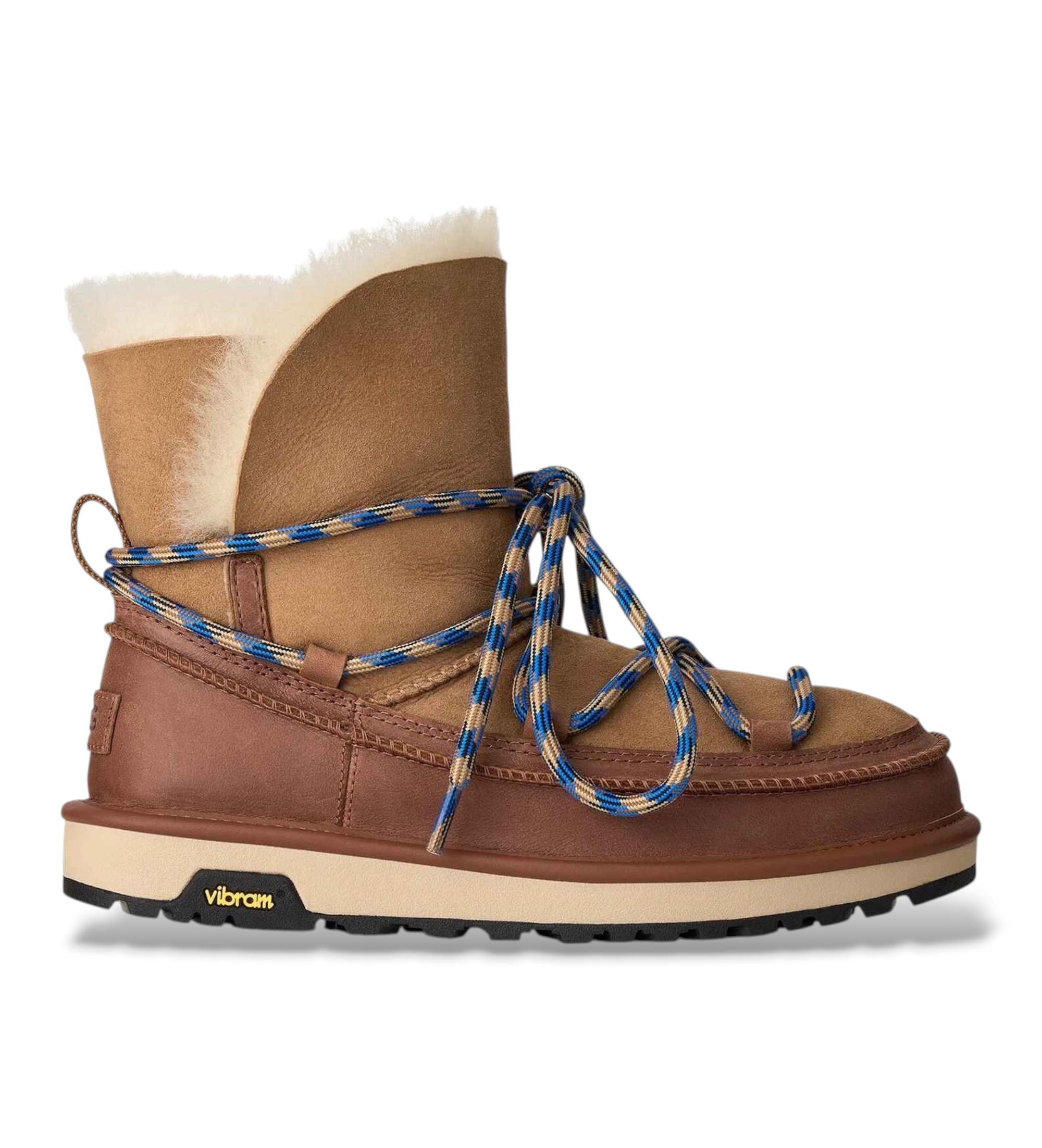 UGG für Damen. 1180394 Classic Tread Boot Lederstiefel braun (37), Wohnung, Schnürsenkel, Lässig
