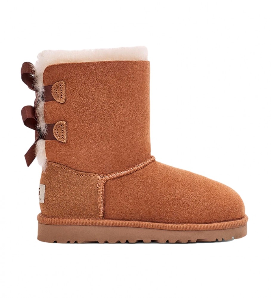 UGG für Frauen/Mädchen. 1017394K Braune Bailey-Stiefeletten mit Schleife (32.5), Wohnung, Lässig, Kinderbekleidung