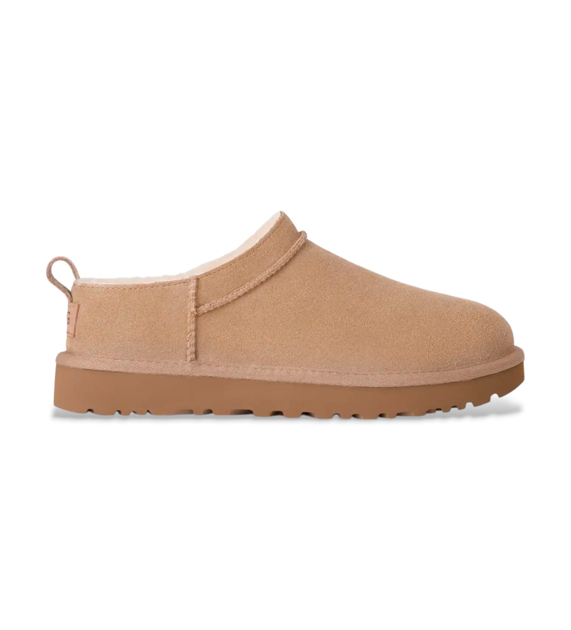 UGG für Damen. 1173891 Klassische beigefarbene Micro-Stiefeletten (41), Leder, Wohnung, Keine, Lässig