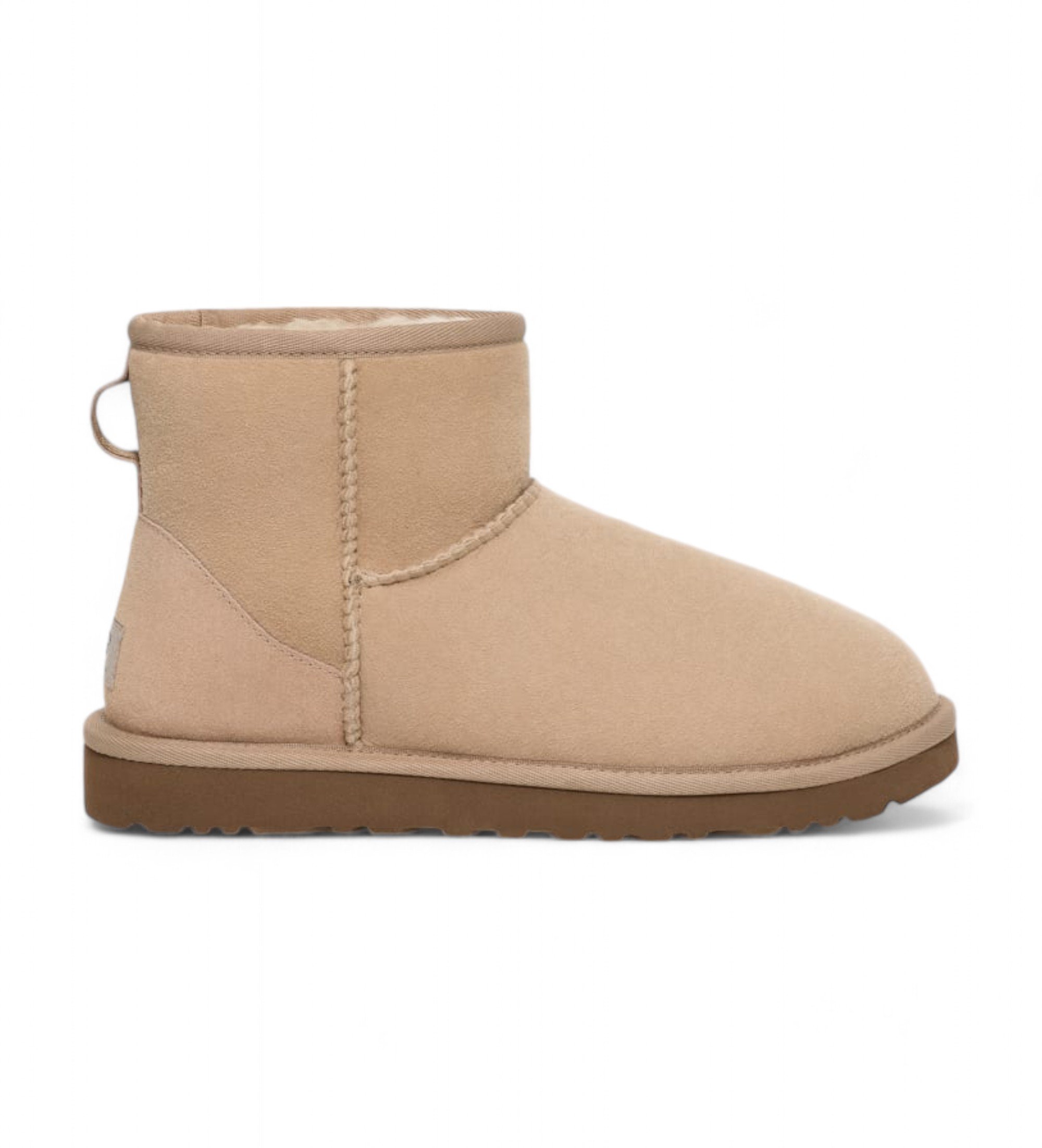 UGG für Damen. 1016222 Klassische Mini II Lederstiefelette sand (36), Wohnung, 1 bis 3 cm, Keine, Lässig