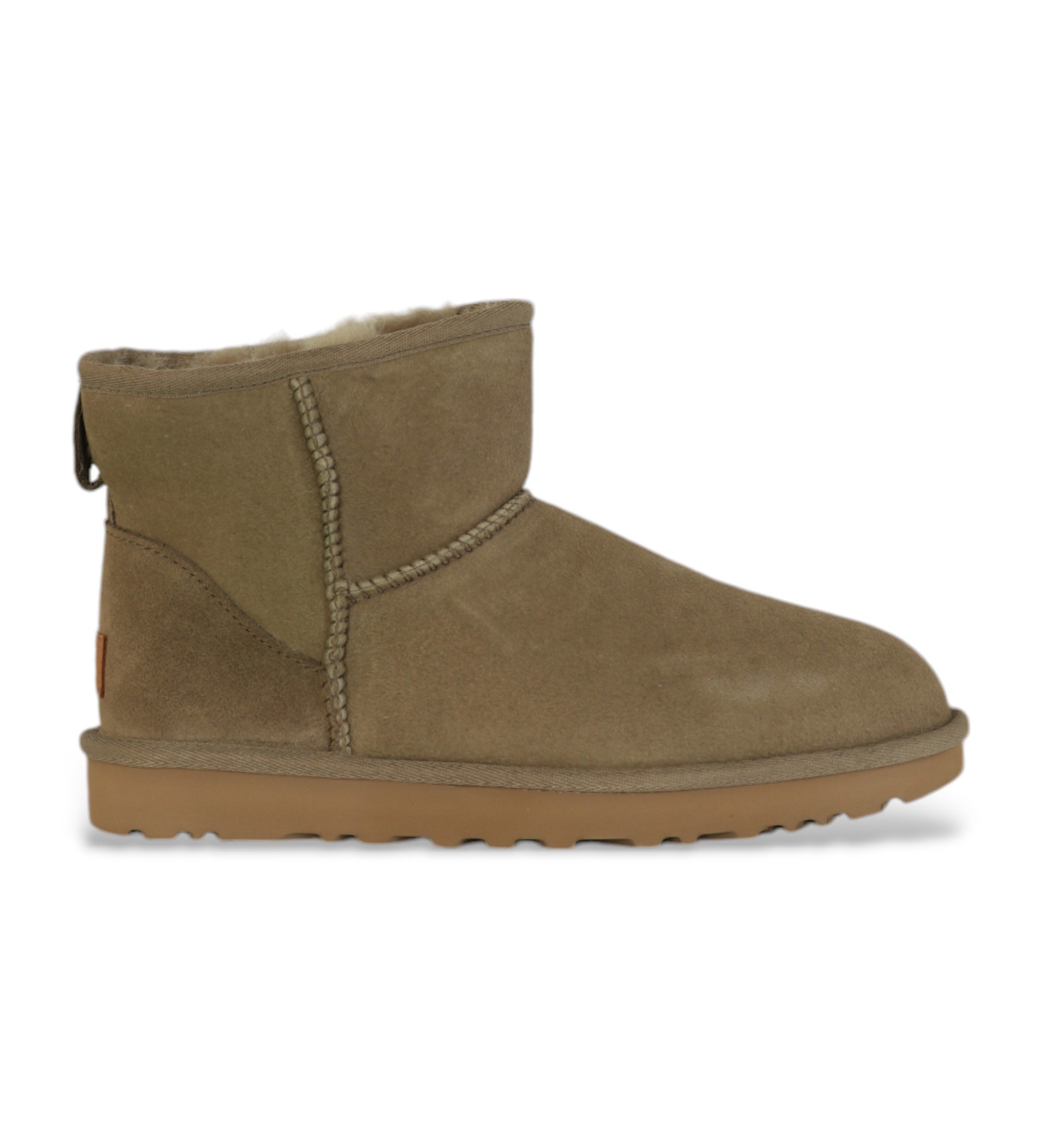 UGG für Damen. 1016222 Klassische Mini II Lederstiefeletten braun (36), Wohnung, Keine, Lässig, Heimtextilien, Grün
