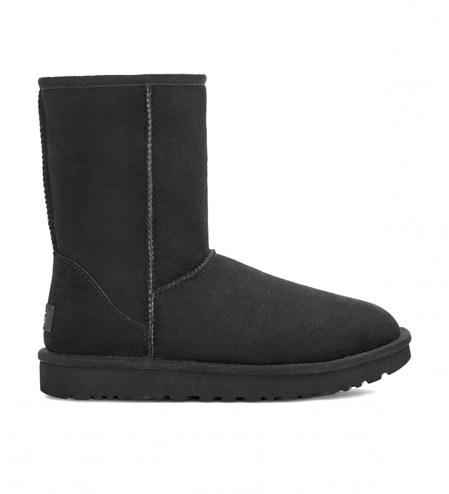 UGG für Damen. 1016223 Stiefel Classic Short II schwarz (37), Leder, Wohnung, Keine, Lässig