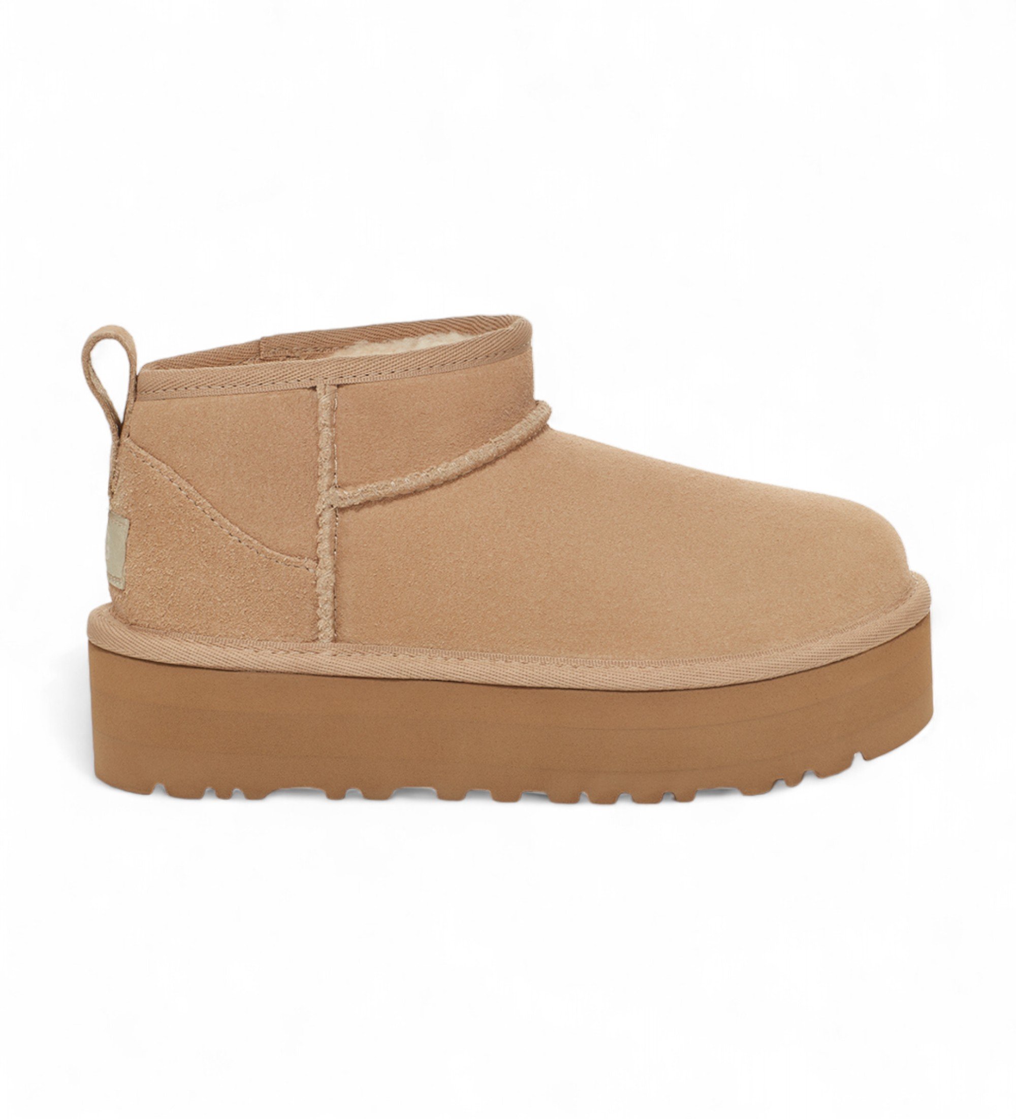 UGG für Frauen/Mädchen. 1157791K Klassische Ultra Mini Plateau-Stiefeletten aus Leder beige (31), 3 bis 5 cm, Keine, Lässig, Heimtextilien,