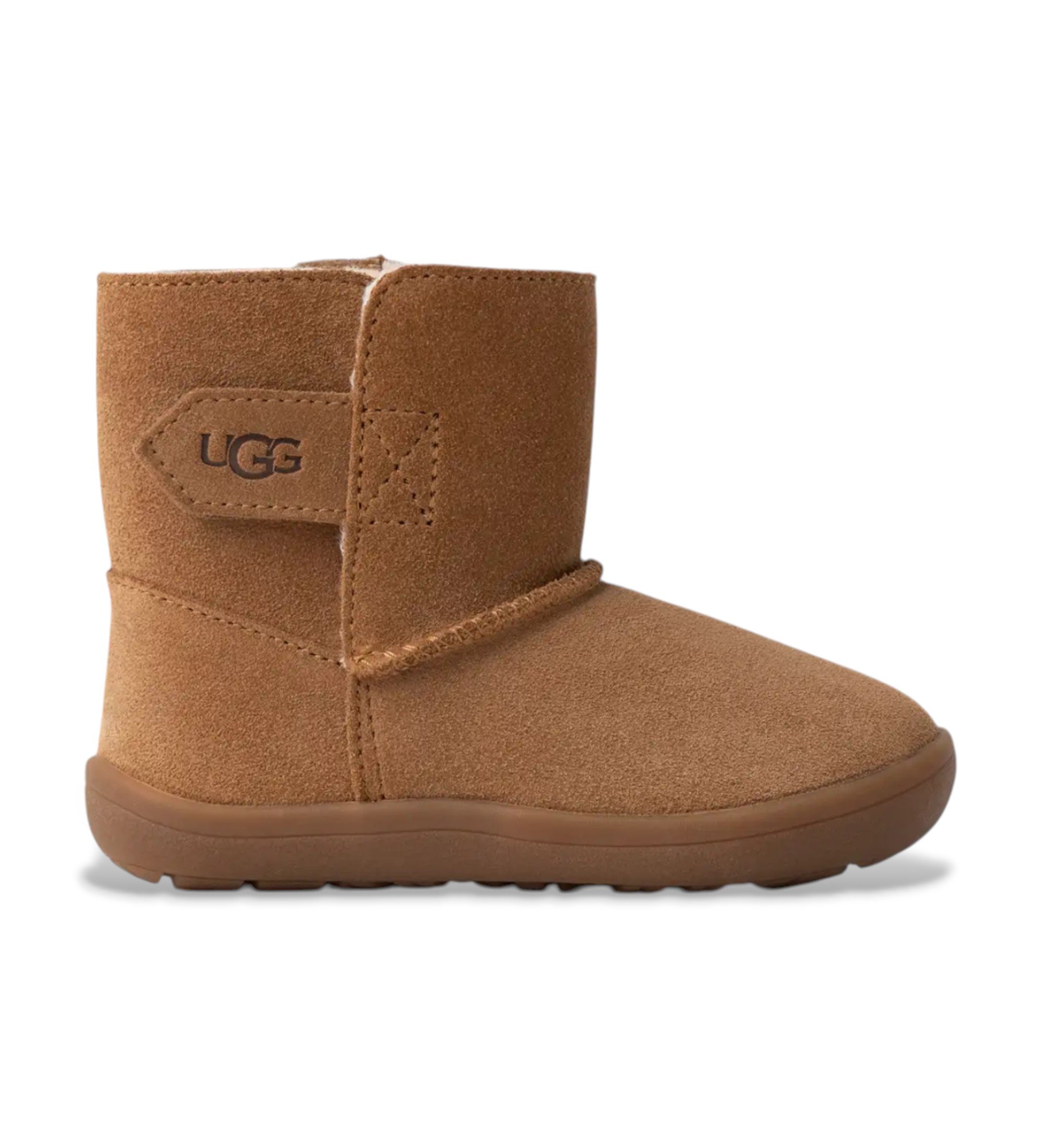 UGG Unisex für Kinder. 1157634T Keelan II Braune Lederstiefeletten (25), Wohnung, Klettverschluss, Lässig, Kinderbekleidung