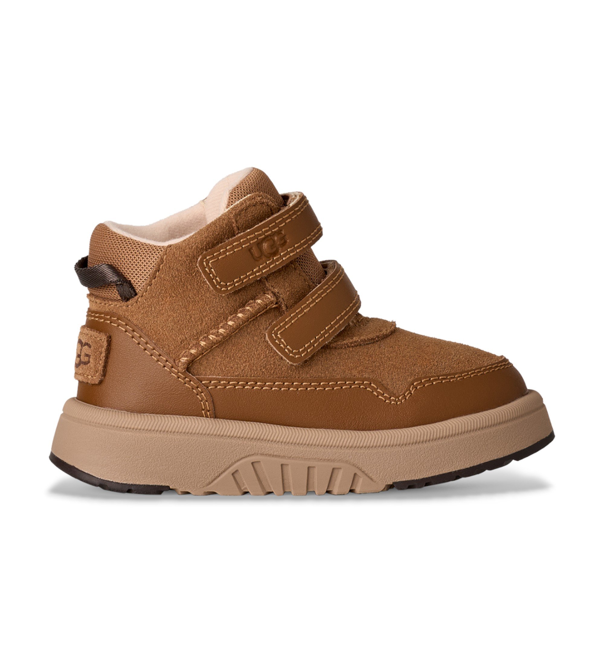 UGG Unisex für Kinder. 1171194T Rennie braune Lederstiefeletten (26), Wohnung, Klettverschluss, Lässig, Kinderbekleidung