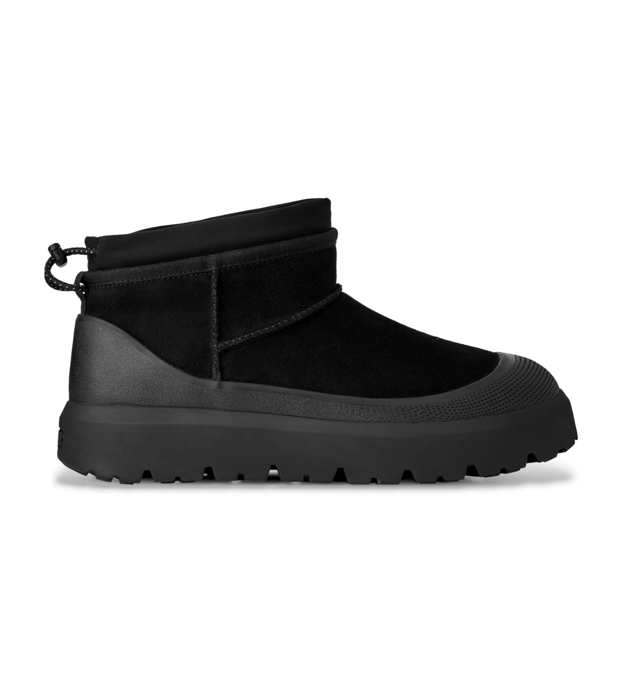 UGG für Herren. 1174196 Klassische Ultra Mini Weather Hybrid-Lederstiefel Schwarz (44), Wohnung, Nobuck, Schnürsenkel, Lässig