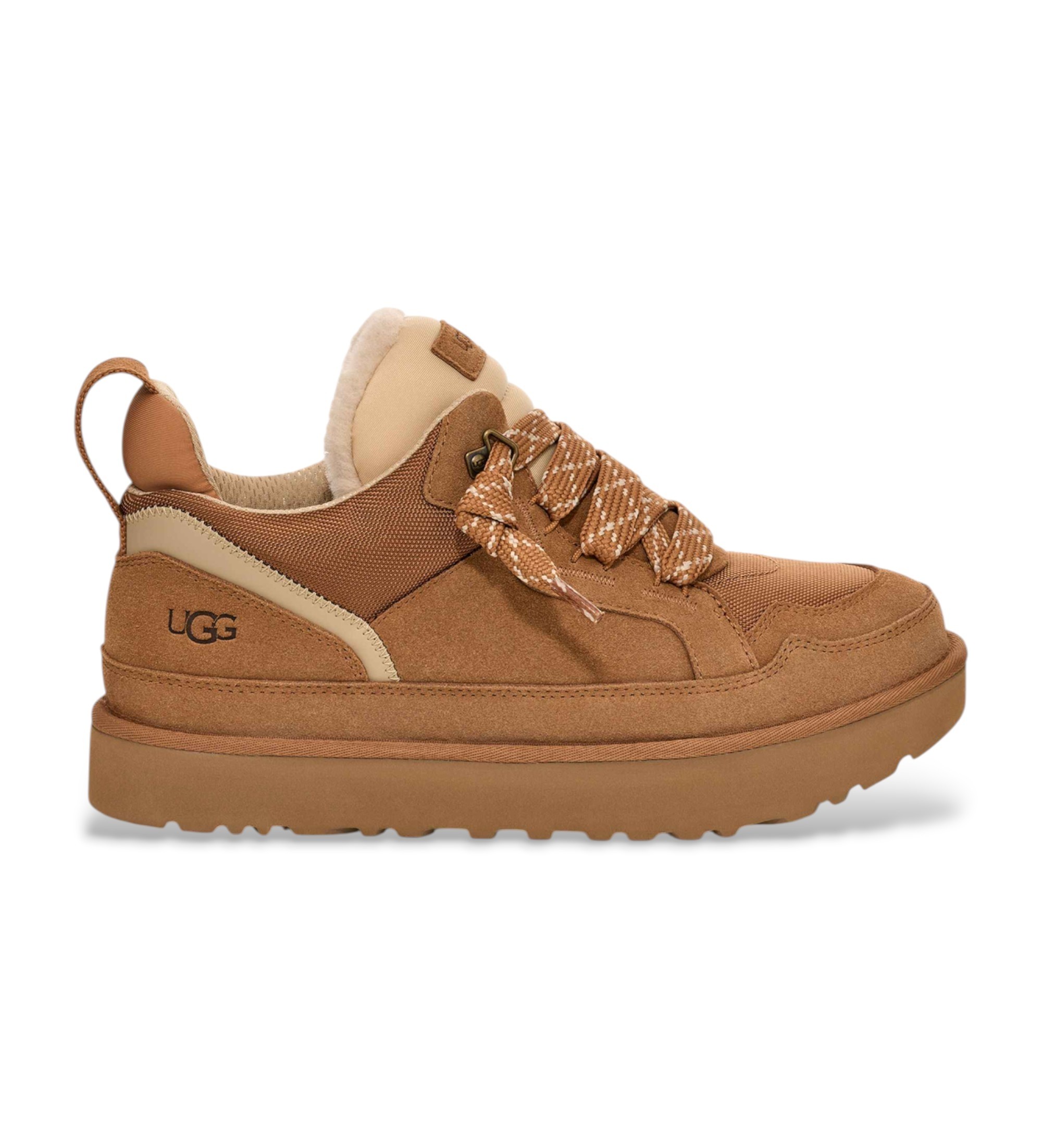 UGG für Herren. 1170750 Braune Lowmel Ledersneaker (41), Wohnung, Schnürsenkel, Lässig