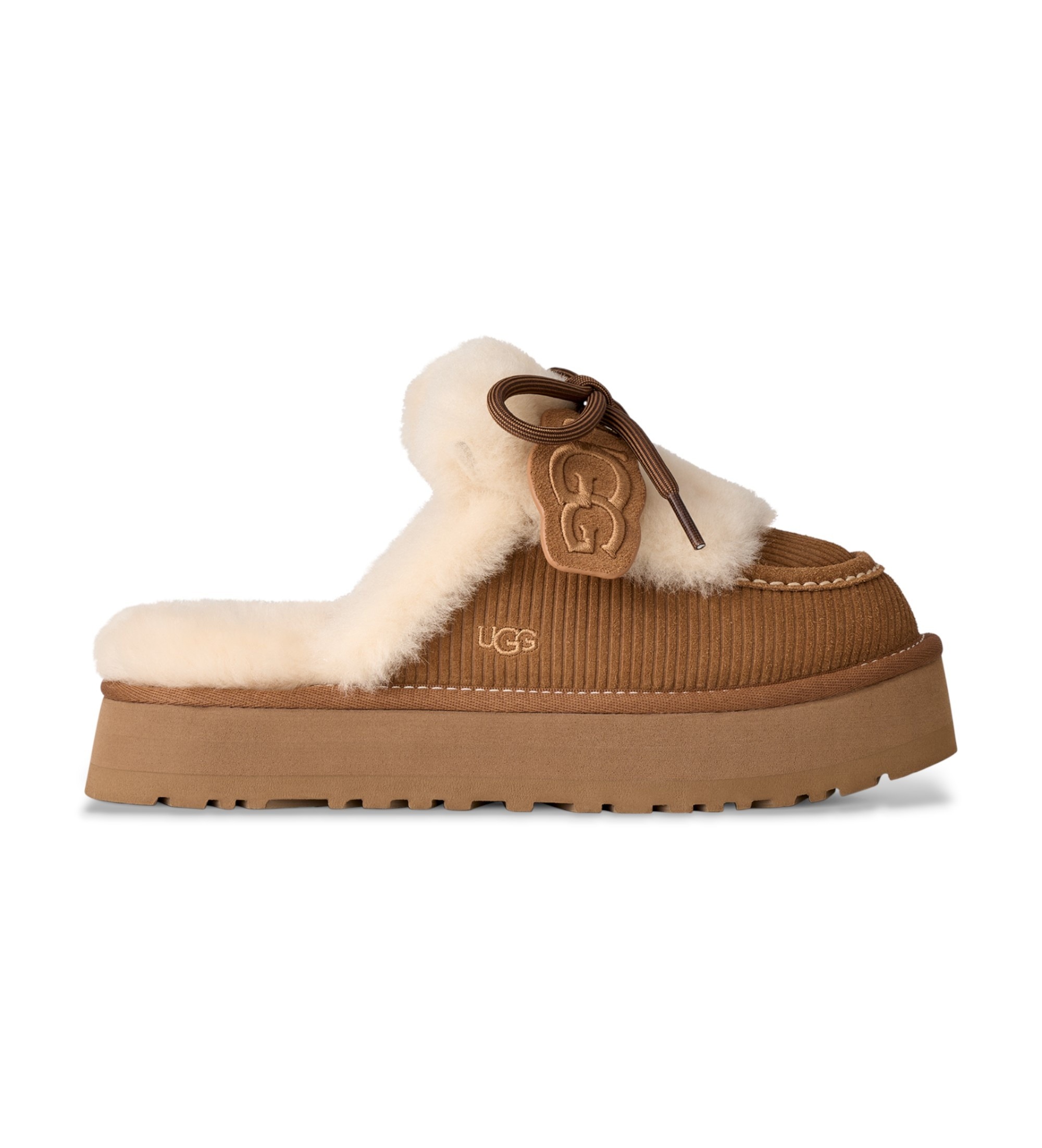UGGvoor vrouwen. 1180360 Leren Disquette Heritage sneakers bruin (39), Leer, Plat, Geen, Homewear