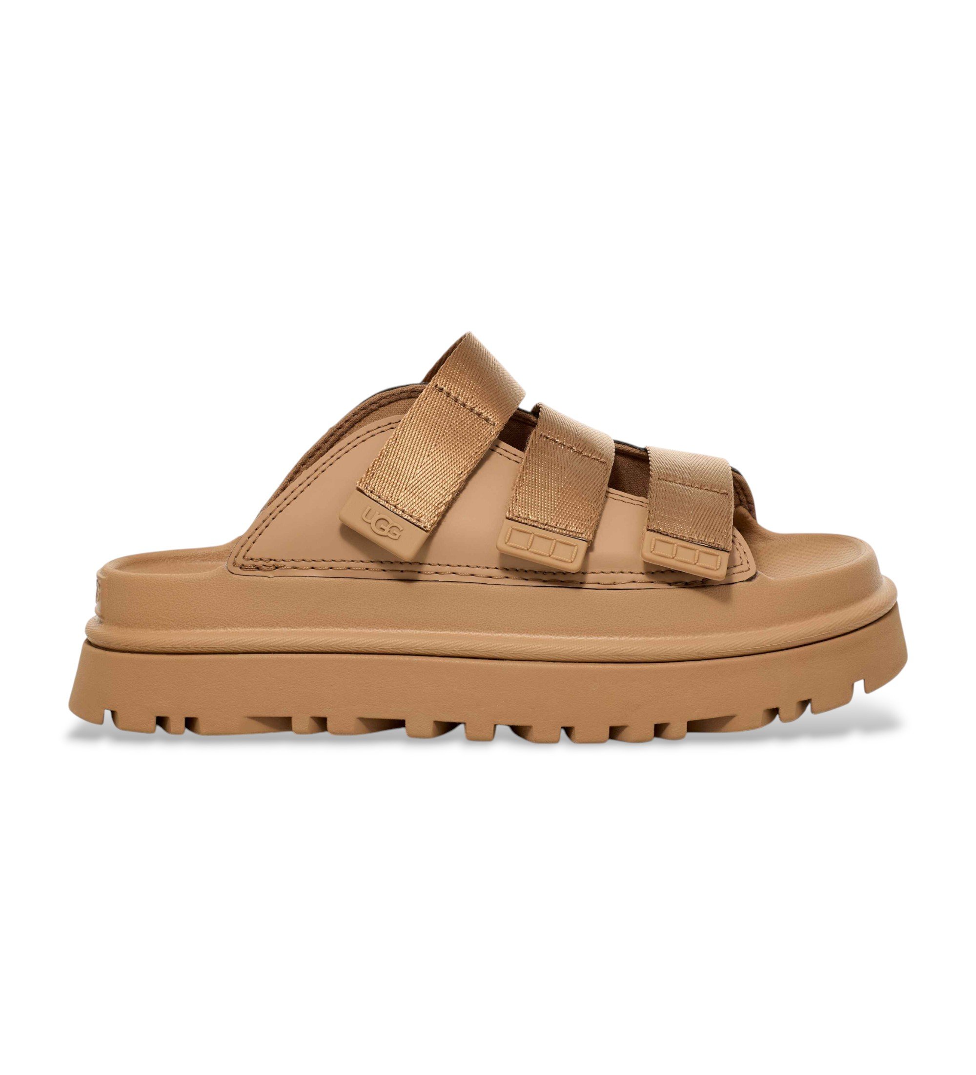 UGG für Damen. 1167430 GoldenGlow braune Ledersandalen (40), Wohnung, Keine, Lässig