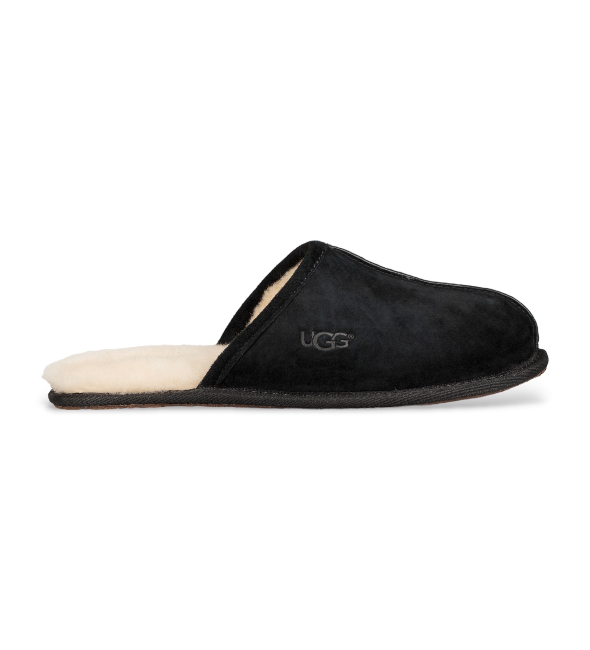 UGG für Herren. 1101111 Schuhe aus schwarzem Leder Scuff (41), Wohnung, Wildleder, Keine, Heimtextilien