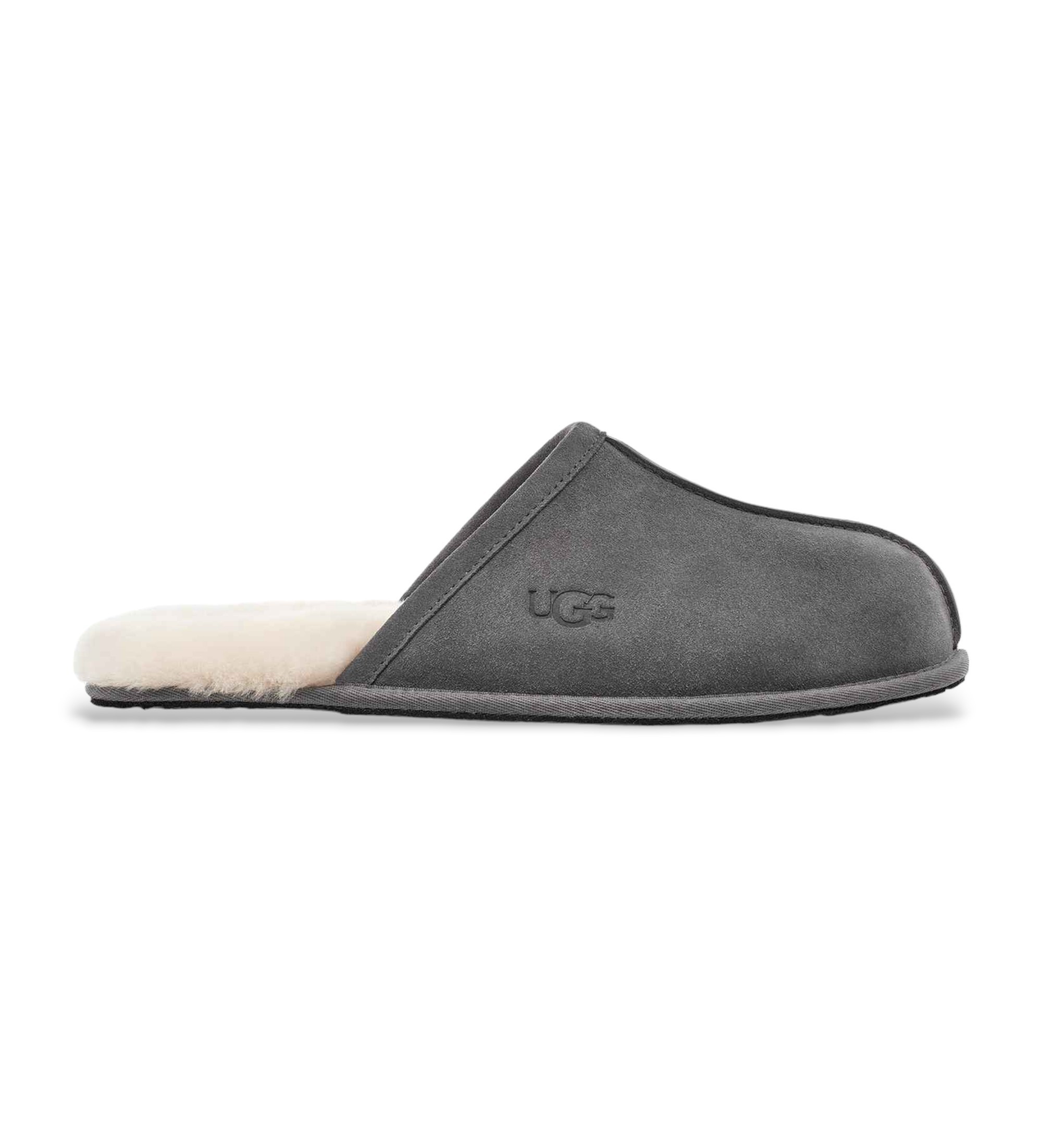 UGG für Herren. 1101111 Graue Scuff-Slipper aus Leder (45), Wohnung, Wildleder, Keine, Heimtextilien