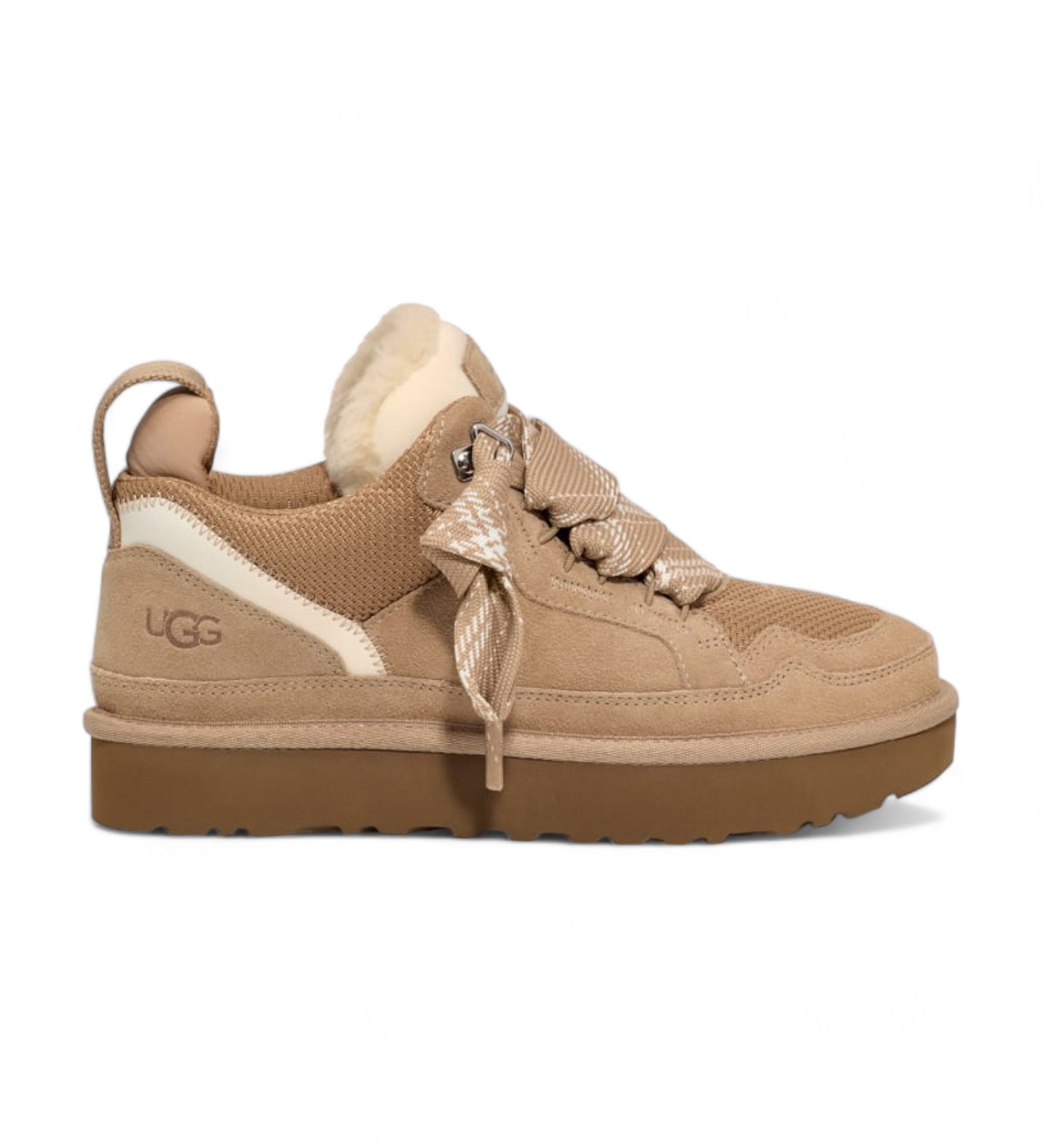 UGGvoor vrouwen. 1144032 Sneakers van zandleer (39), Beige, Plat, 1 tot 3 cm, Veters, Casual