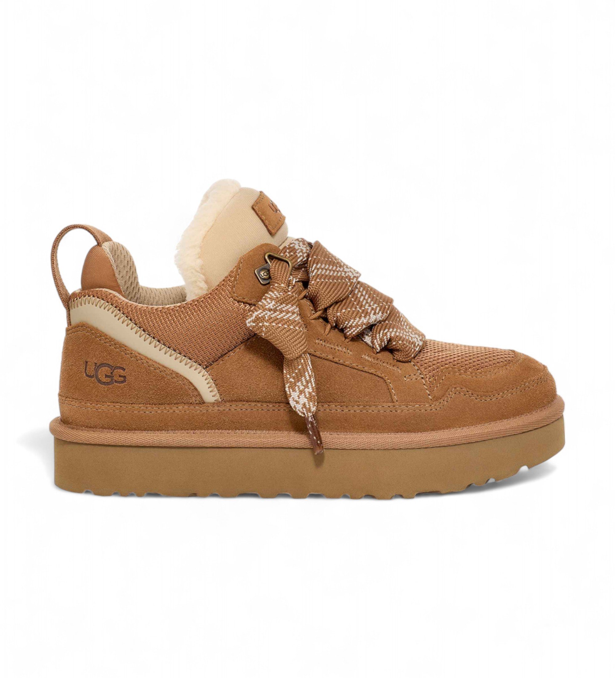 UGGvoor vrouwen. 1144032 Lowmel Leren Sneakers bruin (37), Leer, Plat, 1 tot 3 cm, Veters, Casual