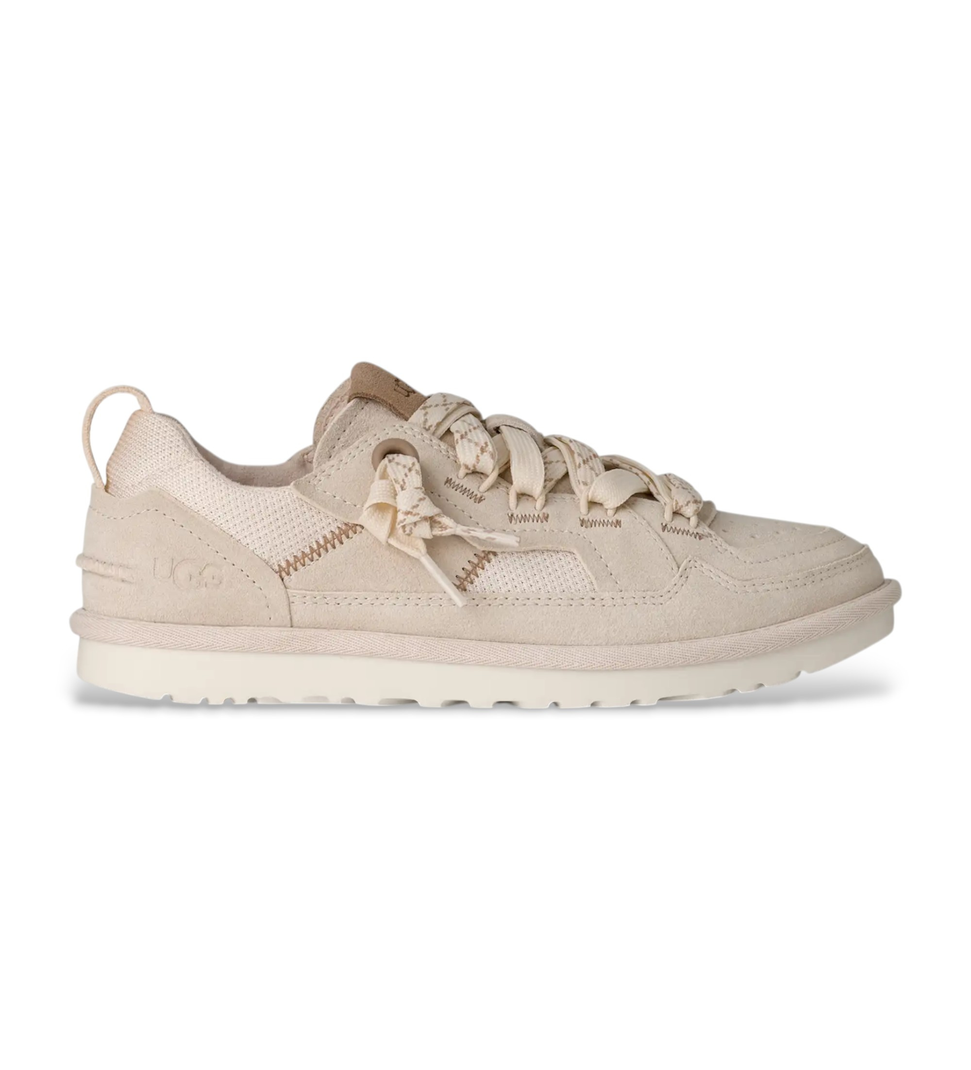 UGG für Damen. 1175301 Minimel beige Lederturnschuhe (36), Wohnung, Schnürsenkel, Lässig