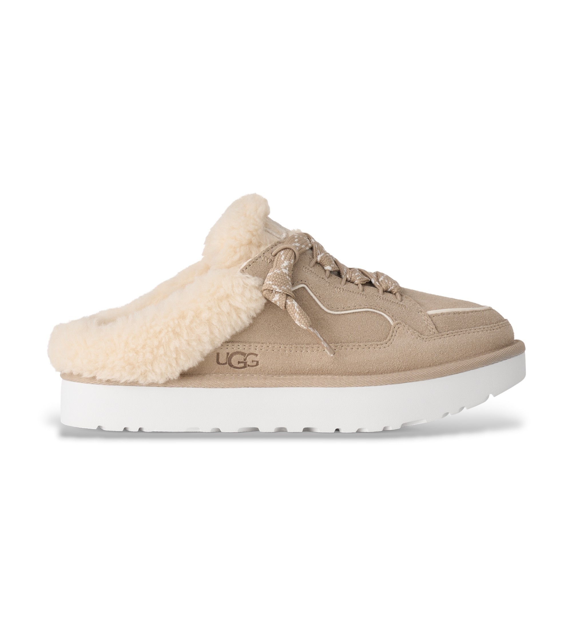 UGGvoor vrouwen. 1180313 Lowmel beige leren sneakers (40), Plat, Veters, Casual