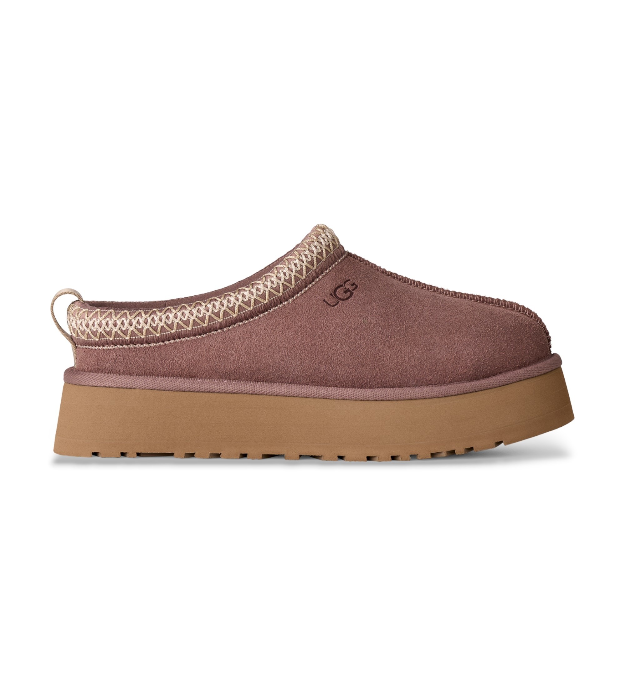 UGG für Damen. 1174471 Taupe Lederpantoletten Tazz II (37), 3 bis 5 cm, Wildleder, Keine, Heimtextilien