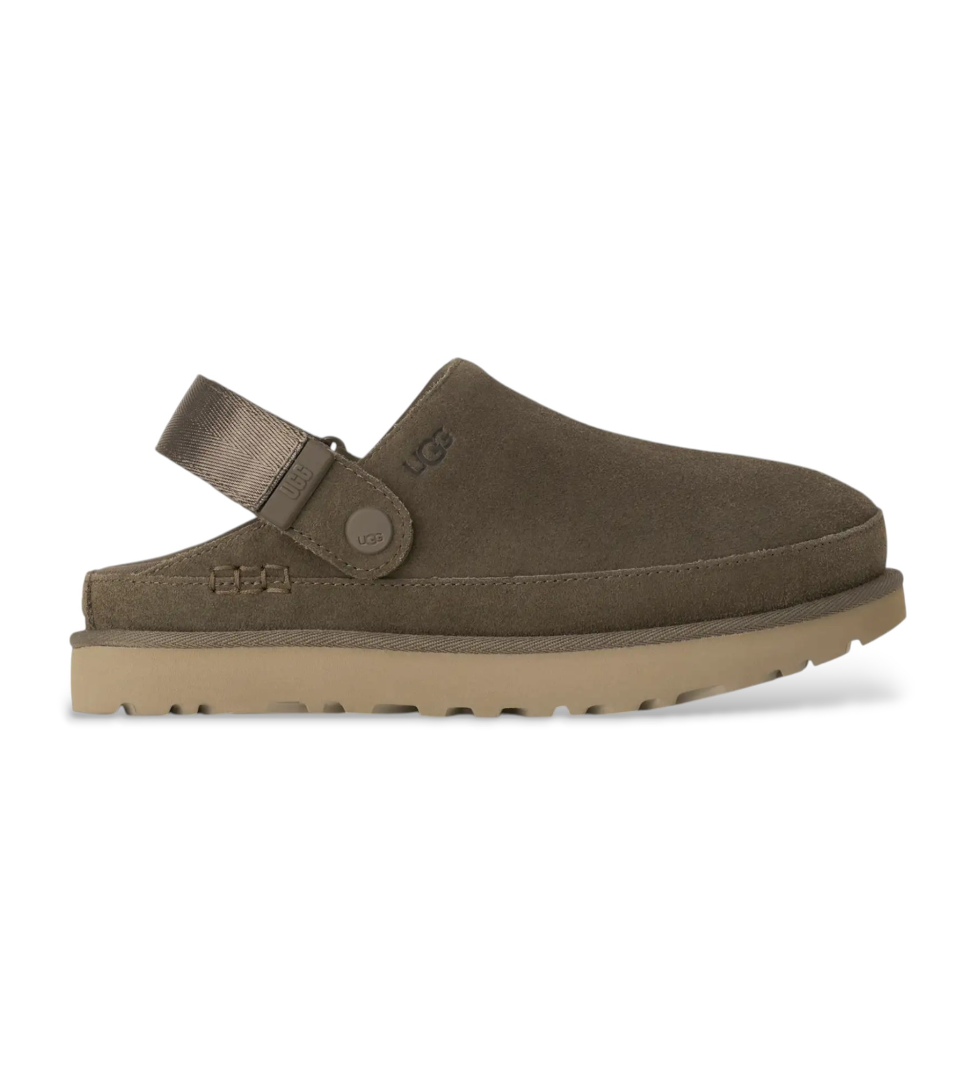 UGG für Damen. 1138252 Goldenstar Clogs aus Leder, rauchgrau (36), Wohnung, Keine, Lässig, Grün