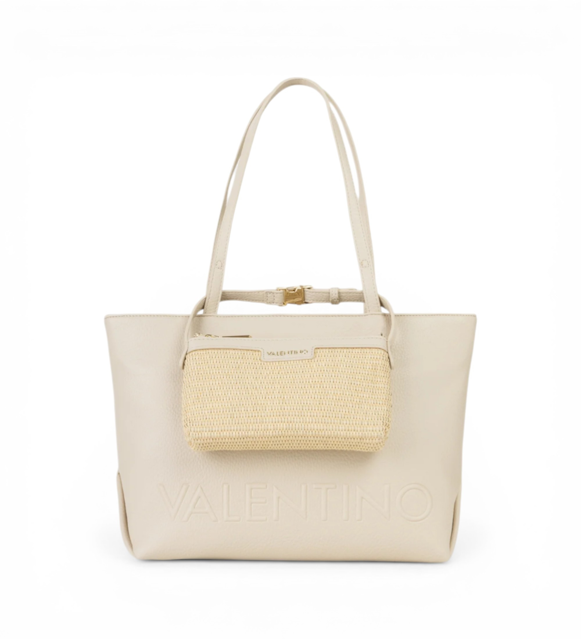 Valentino für Damen. VBS9TE01GRA Beige Shopper-Tasche (OSFA), Lässig, Polyurethan